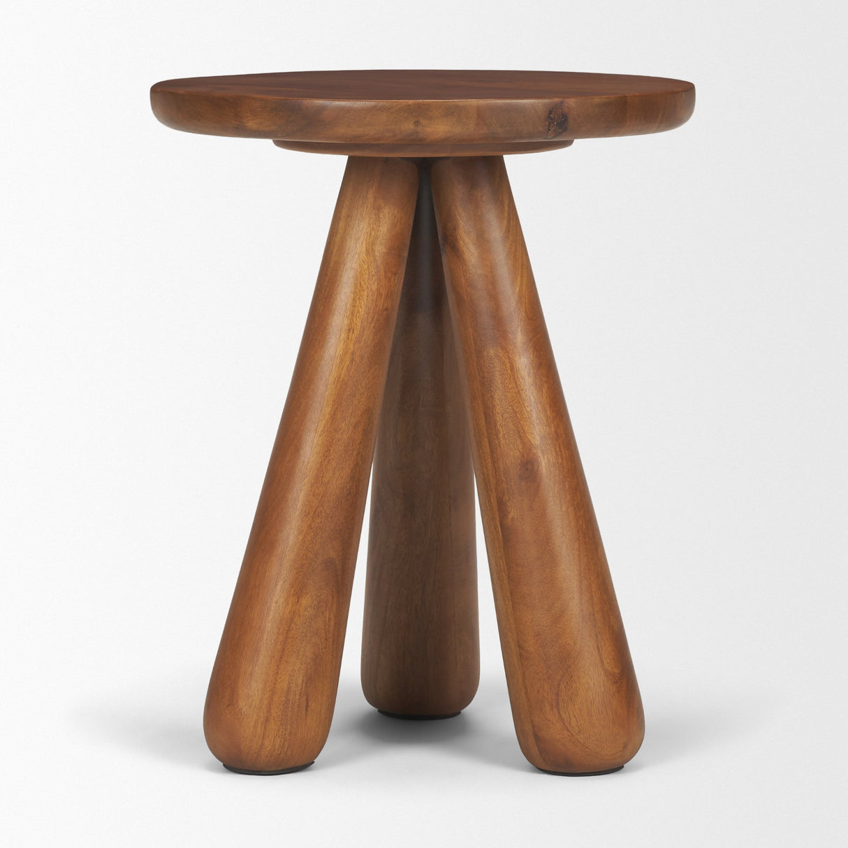 Mora Medium Brown Wood 3-Legged Accent Table from Mercana - Luna Furniture