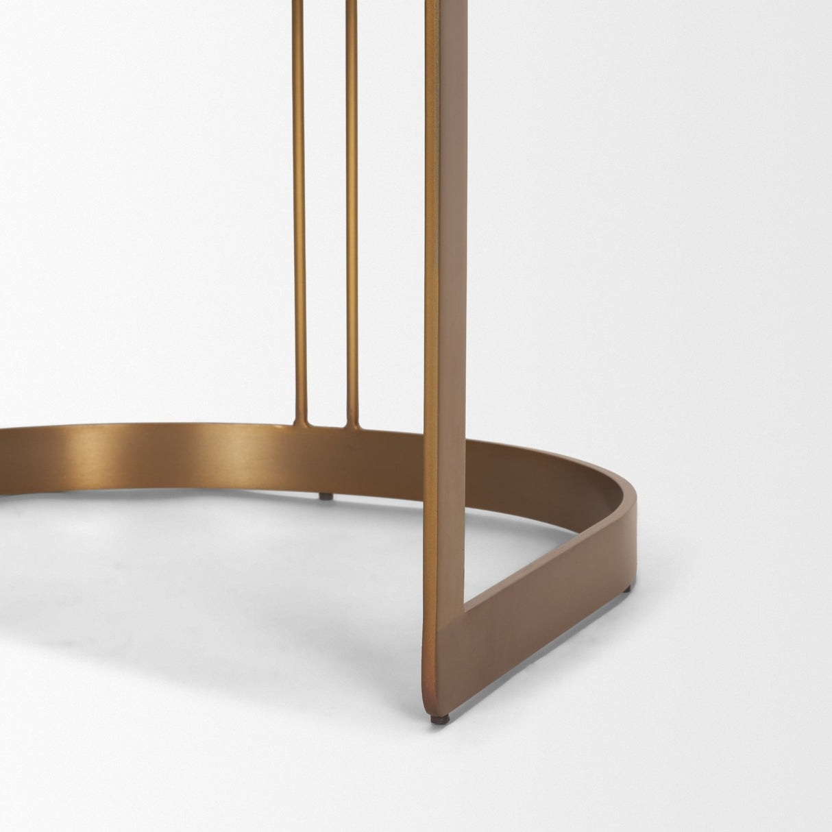 Hollyfield II Charcoal-Brown Leather Seat Gold Iron Frame Dining Chair from Mercana - Luna Furniture