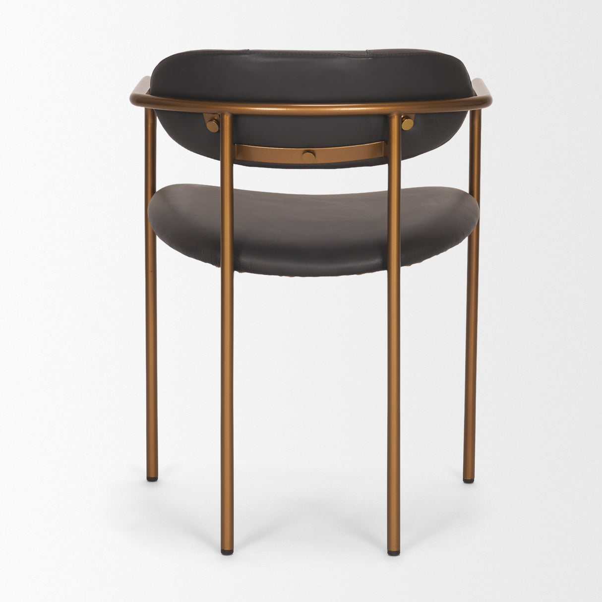 Parker Charcoal-Brown Leather Seat Gold Metal Dining Chair, Set of 2 from Mercana - Luna Furniture