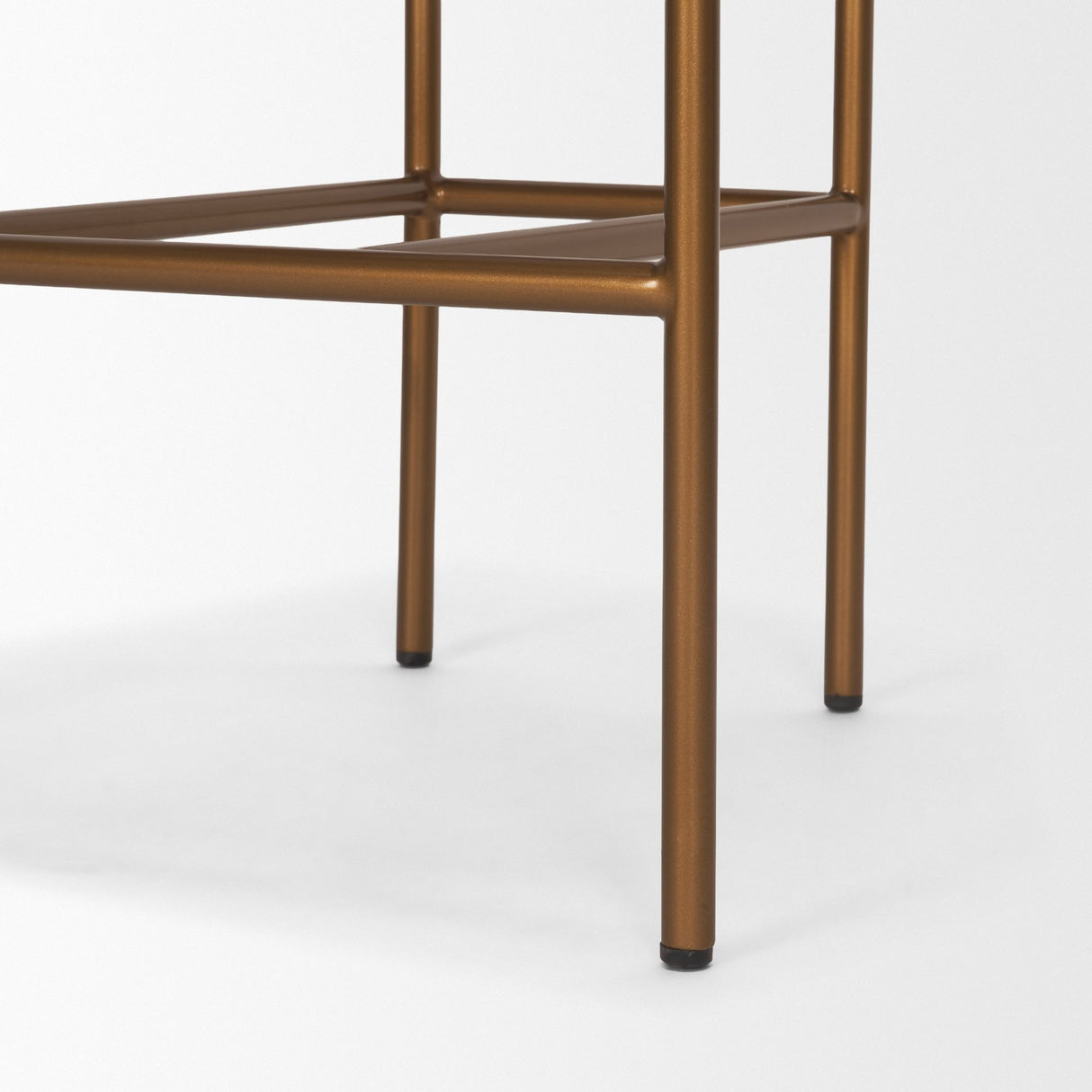 Parker Charcoal-Brown Leather Seat Gold Metal Counter Stool from Mercana - Luna Furniture