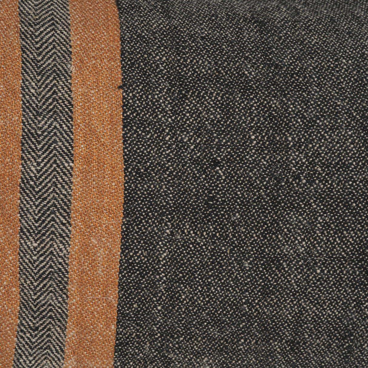 Mercer 14x26 Lumbar Black w/ Orange Stripes Decorative Pillow Cover from Mercana - Luna Furniture