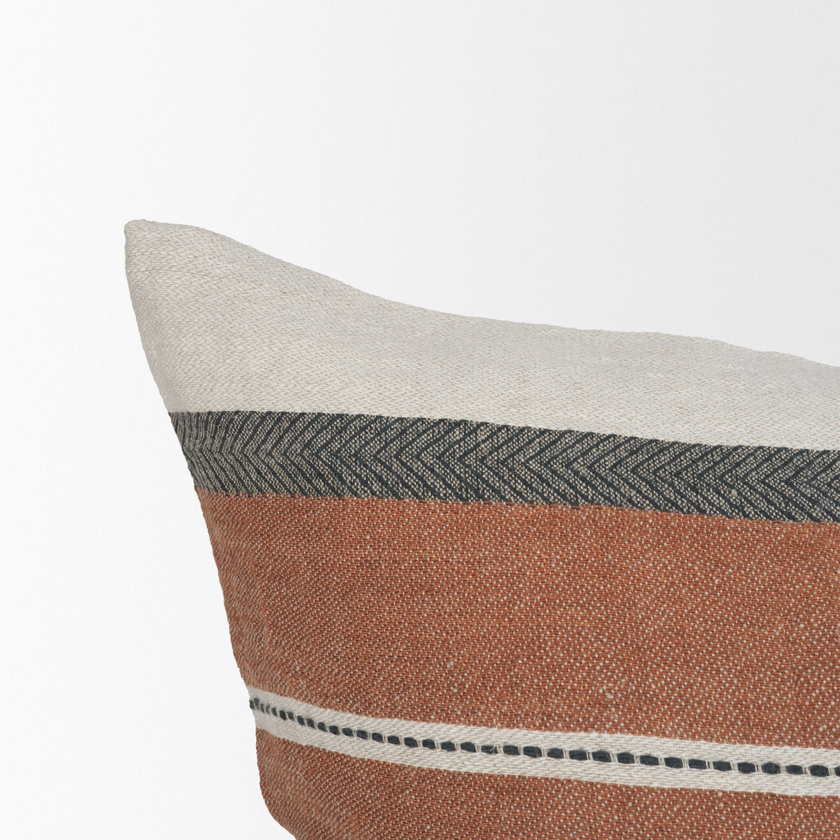 Mason 22x22 Square Cream w/ Orange Stripe Decorative Pillow Cover from Mercana - Luna Furniture