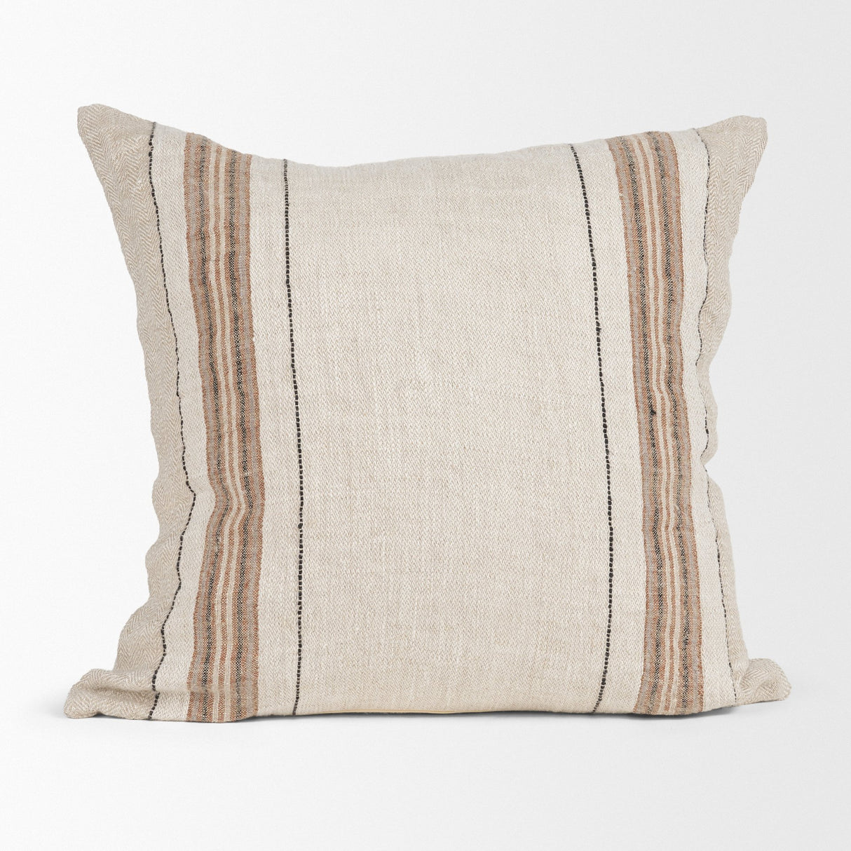 Maeve 20x20 Square Natural Linen w/ Orange Stripes Decorative Pillow Cover from Mercana - Luna Furniture