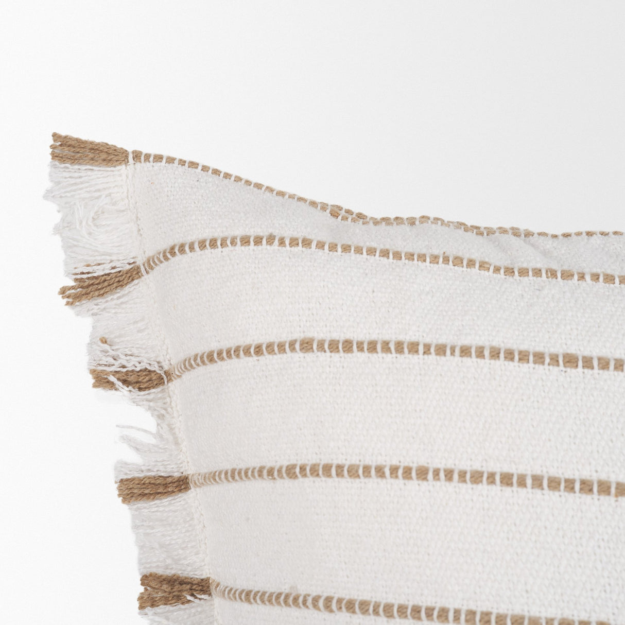 Willow 20x20 Square Cream w/ Camel Stripes Decorative Pillow Cover from Mercana - Luna Furniture