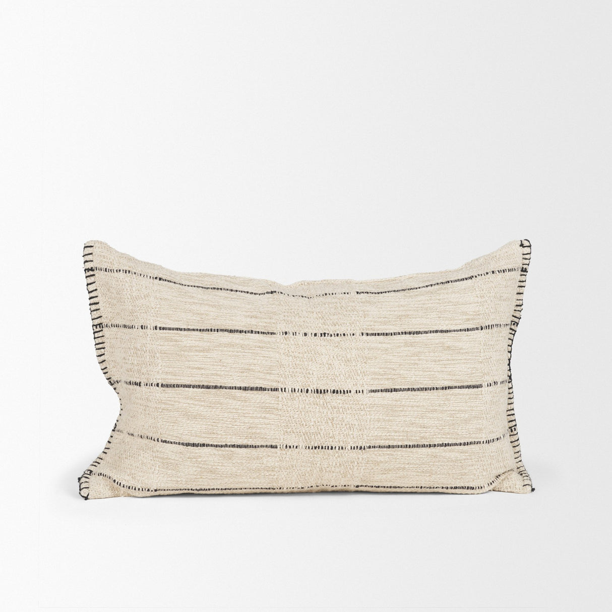 Lyle 13x21 Square Oatmeal w/ Black Stripes Decorative Pillow Cover from Mercana - Luna Furniture