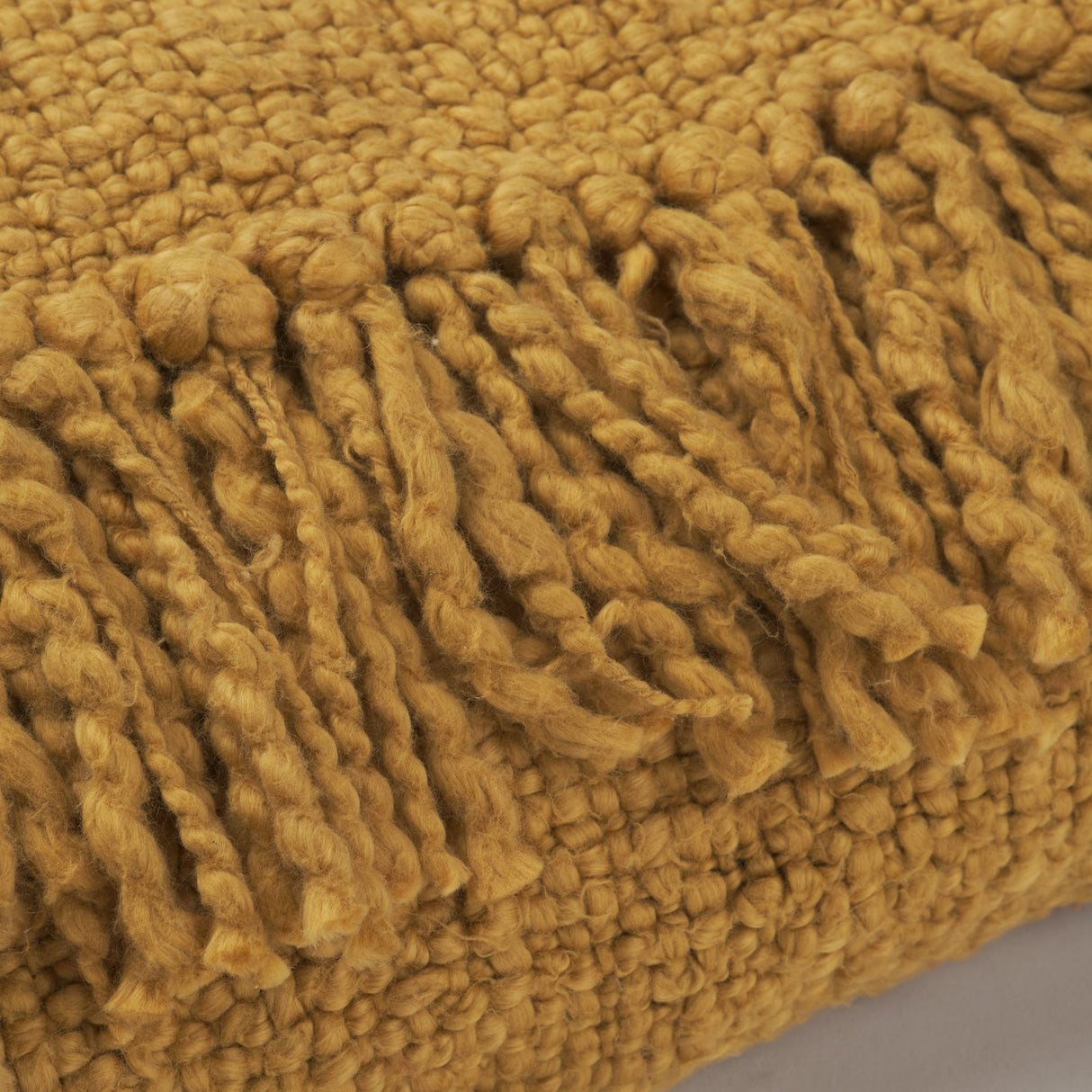 Kambal Mustard Woven Cotton Throw Blanket from Mercana - Luna Furniture