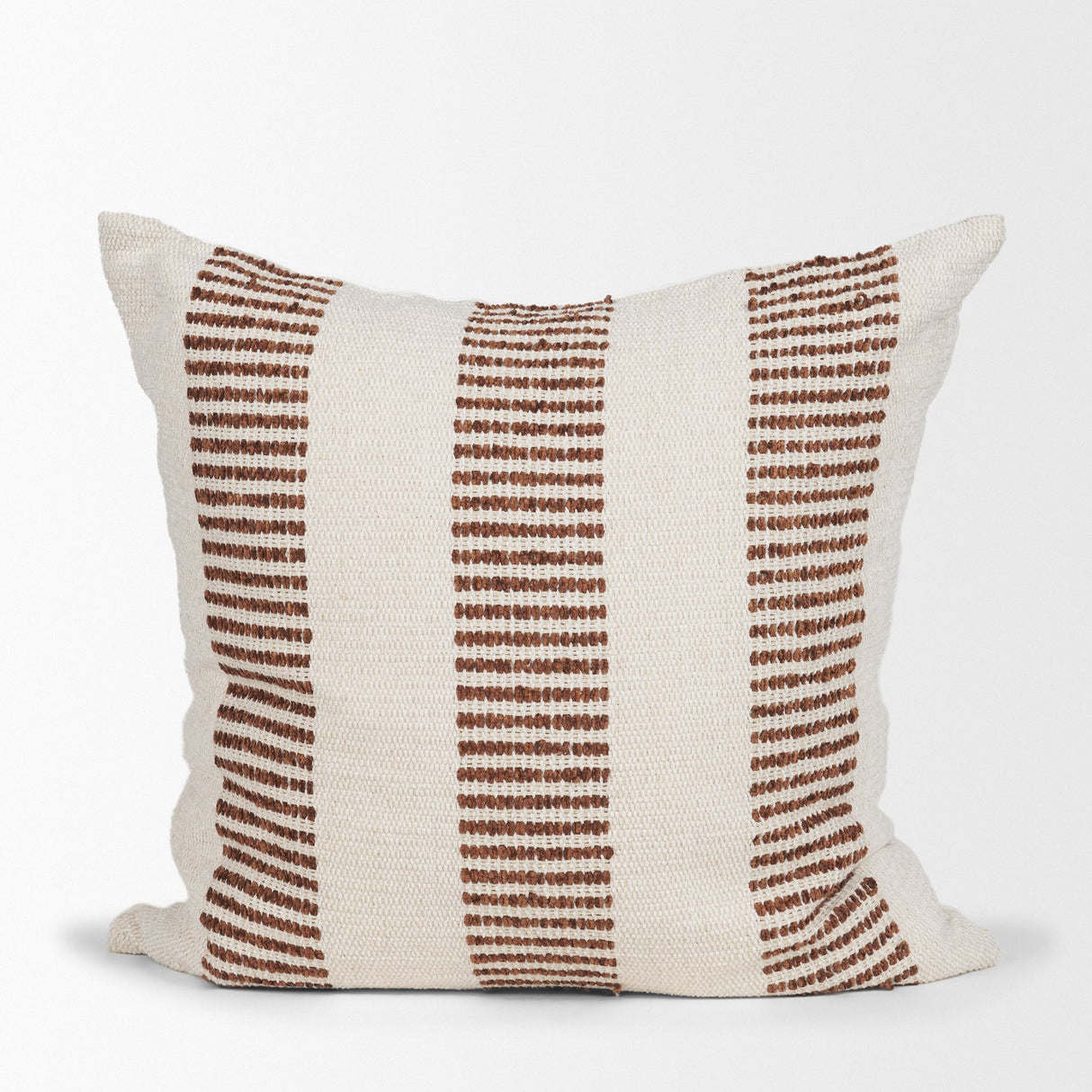 Levon 22x22 Plush Cream w/ Orange Dashed Stripes Decorative Pillow Cover from Mercana - Luna Furniture