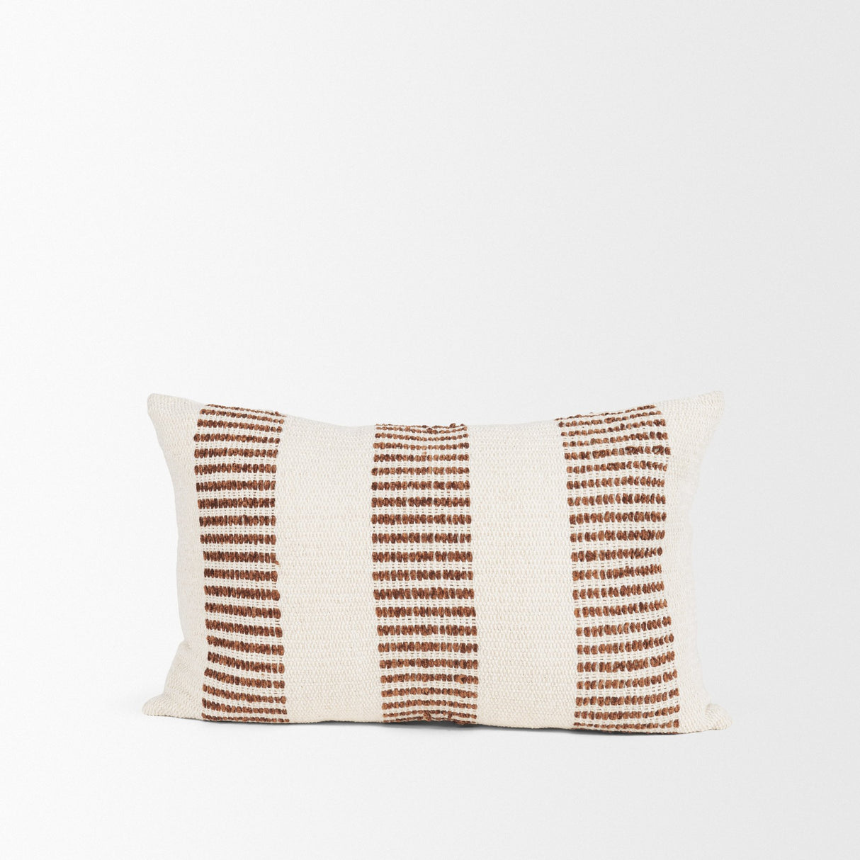 Levon 13x21 Lumbar Plush Cream w/ Orange Dashed Stripes Decorative Pillow Cover from Mercana - Luna Furniture
