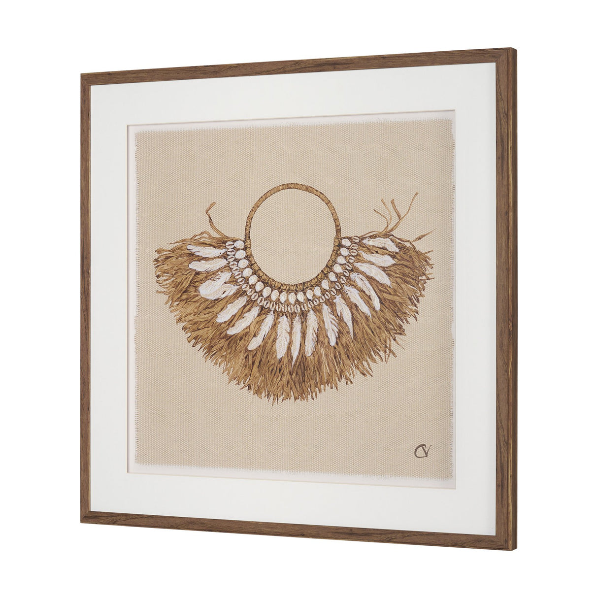 Papua Necklace II by Mercana Studio Hand-Embellished Textured Framed Artwork Matted under Glass from Mercana - Luna Furniture
