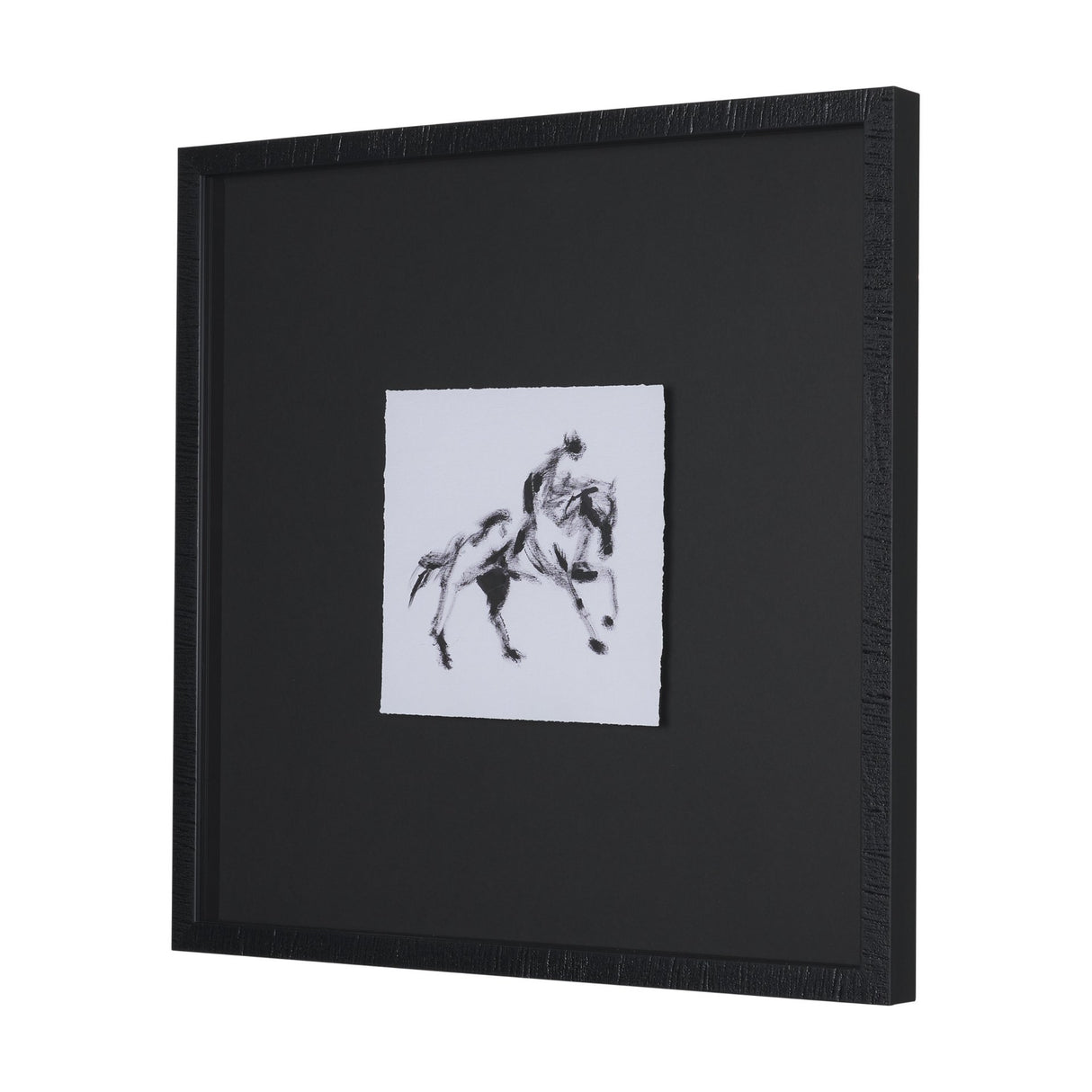 Galloping Silhouette by Santhosh ch Hand-Embellished Framed Artwork Matted under Glass from Mercana - Luna Furniture