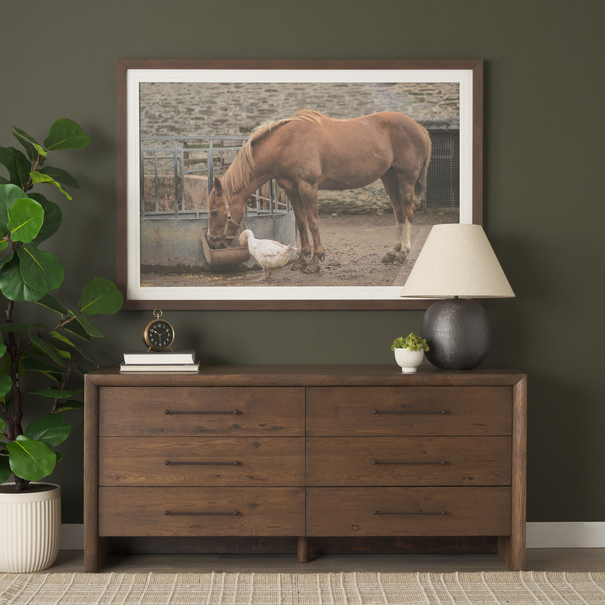 Belford 6-Drawer Dark Brown Oak Wood Dresser from Mercana - Luna Furniture