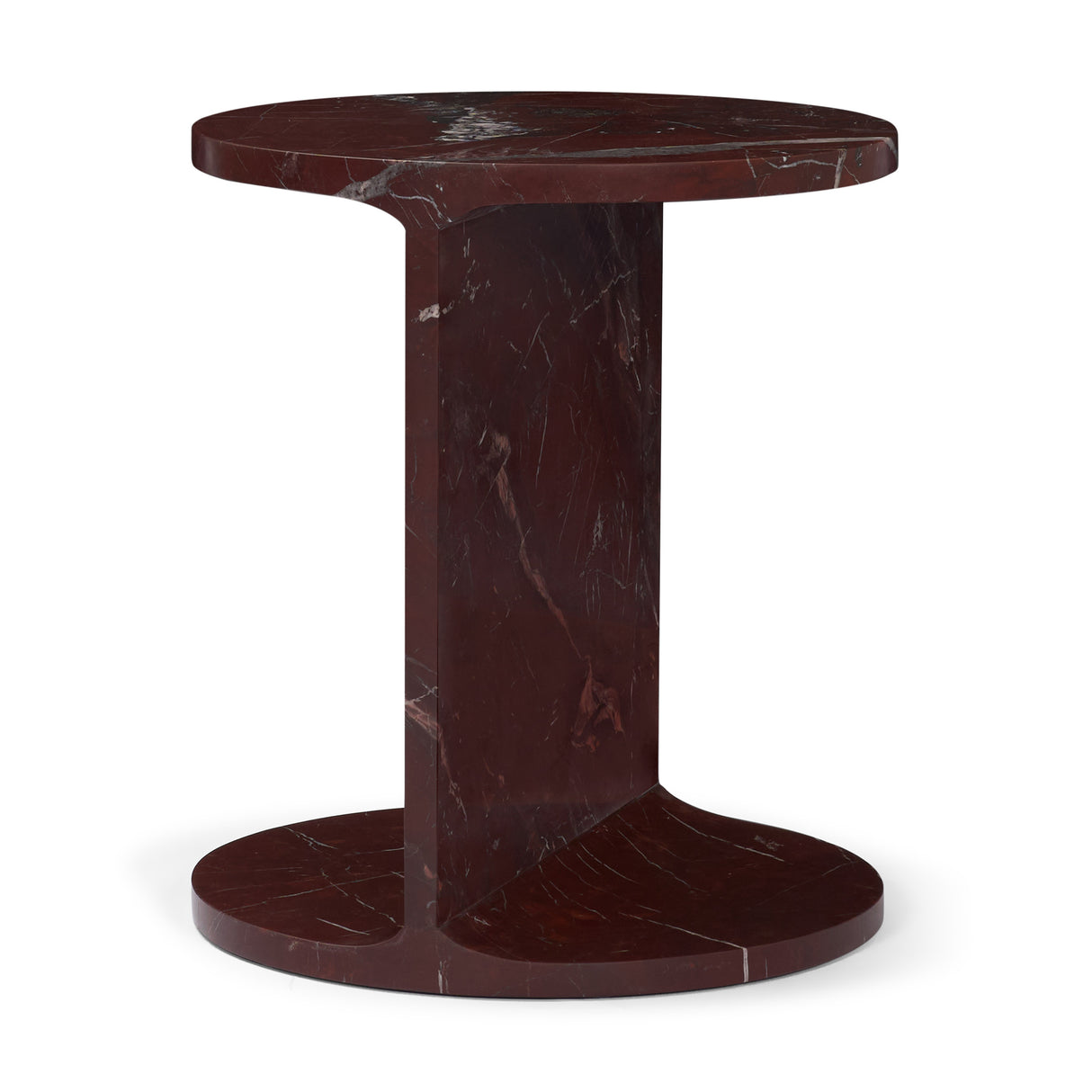 Forma Rosso Red Marble Round Side Table from Mercana - Luna Furniture