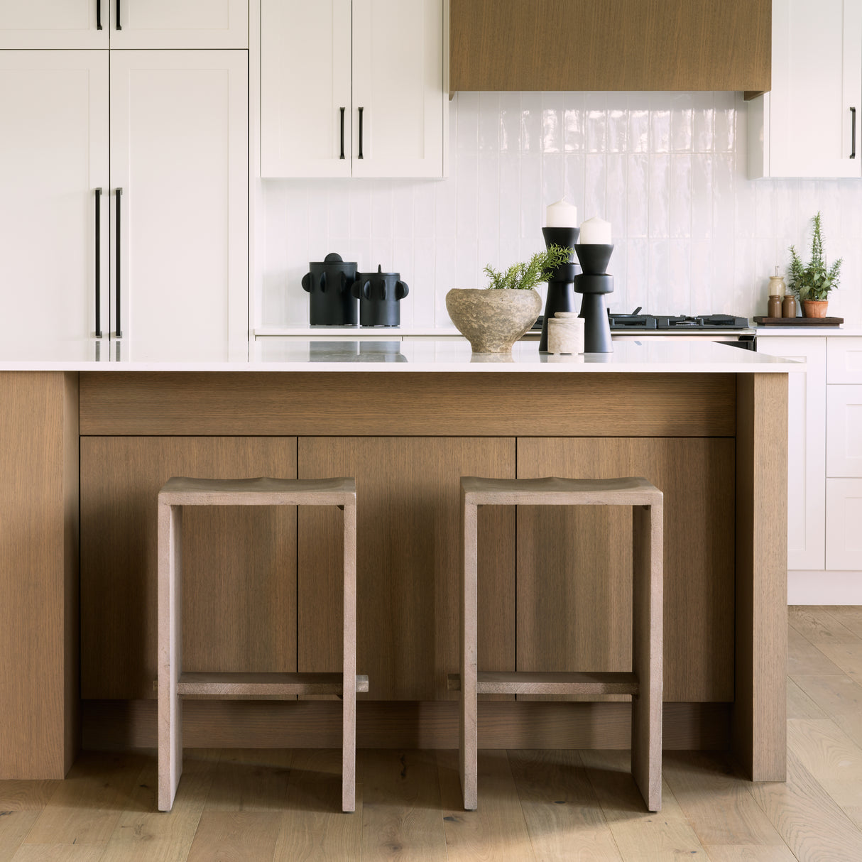 Aida 26" Seat Height Light Gray Wood Counter Stool from Mercana - Luna Furniture