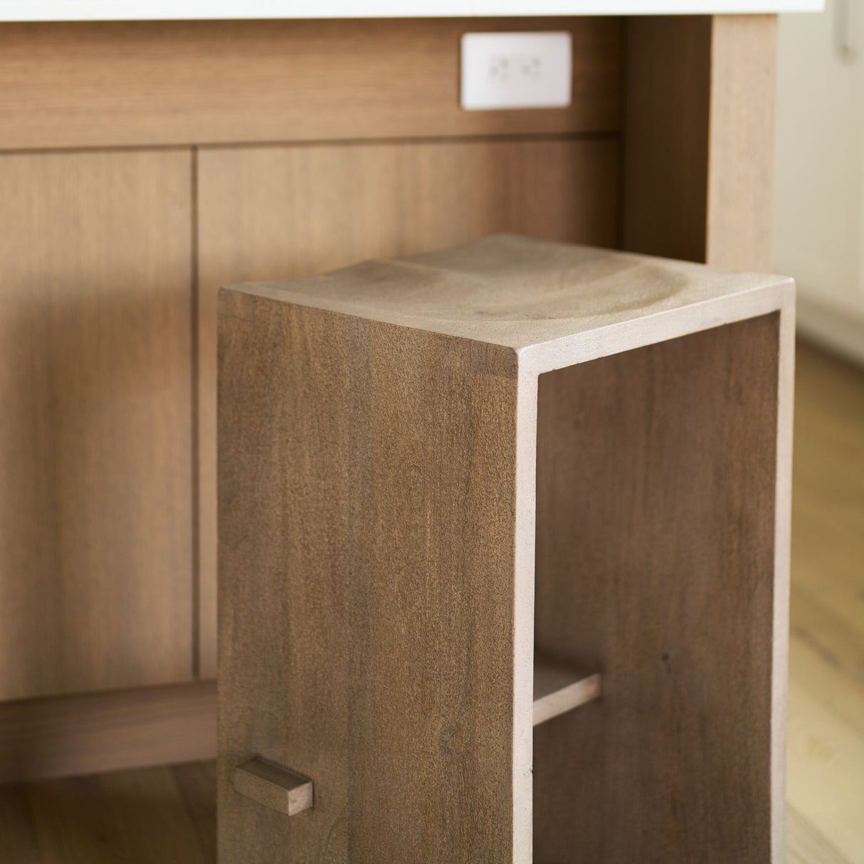 Aida 26" Seat Height Light Gray Wood Counter Stool from Mercana - Luna Furniture