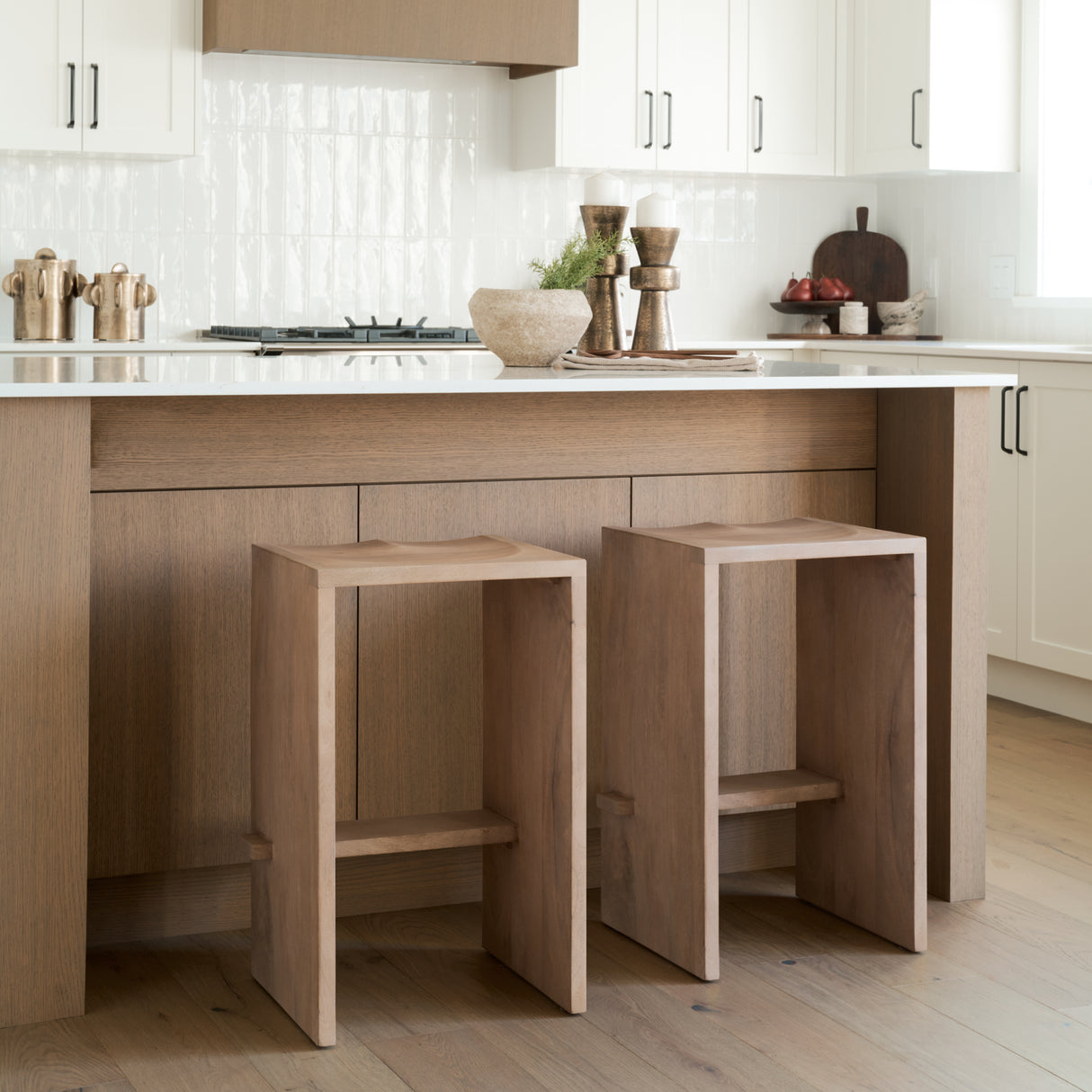 Aida 26" Seat Height Light Brown Wood Counter Stool from Mercana - Luna Furniture