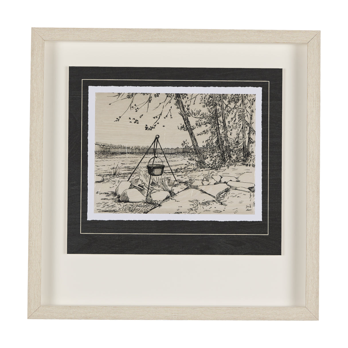 Fireside II by Mercana Studio a Hand Embellished Textured Framed Art Print Matted under Glass from Mercana - Luna Furniture