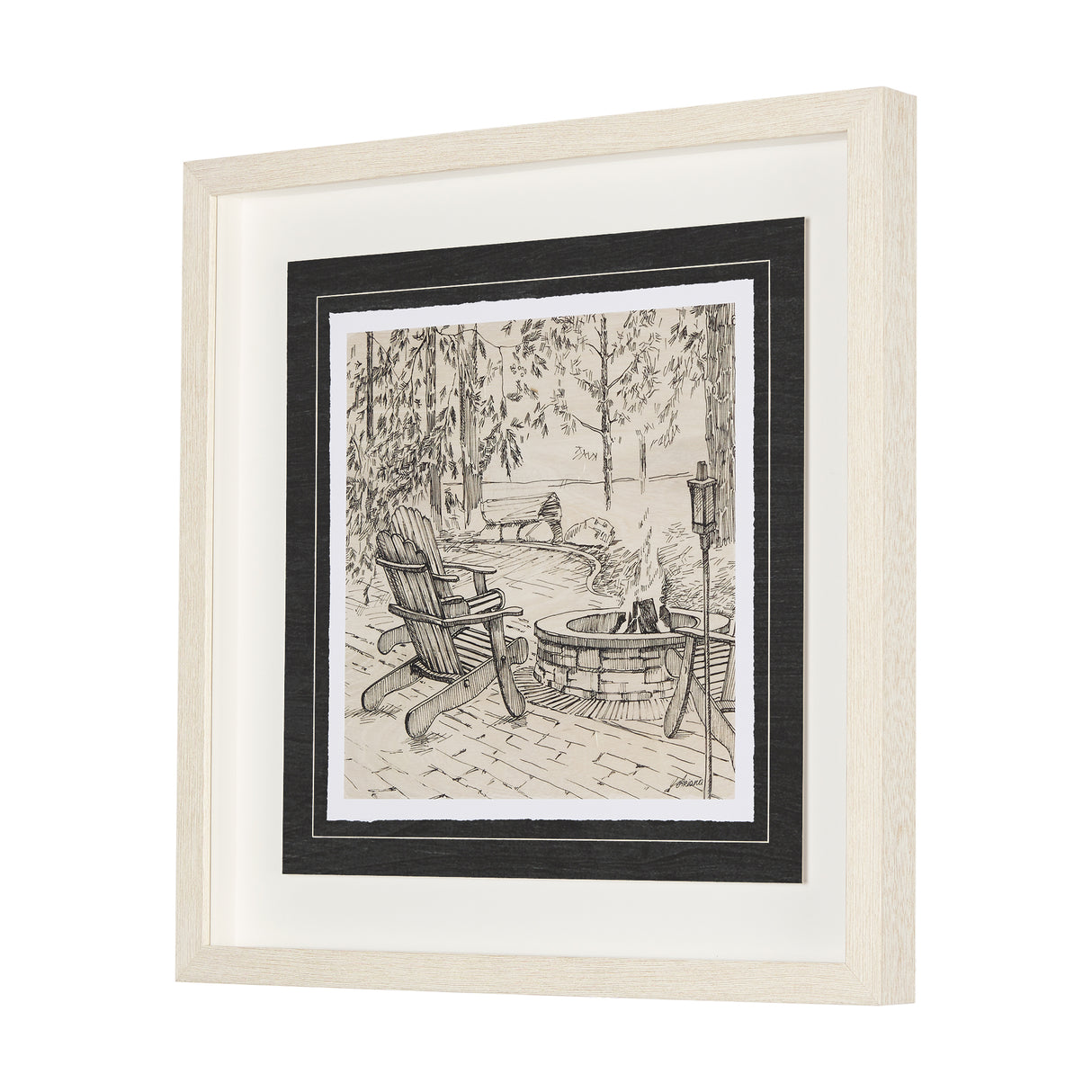 Fireside III by Mercana Studio a Hand Embellished Textured Framed Art Print Matted under Glass from Mercana - Luna Furniture