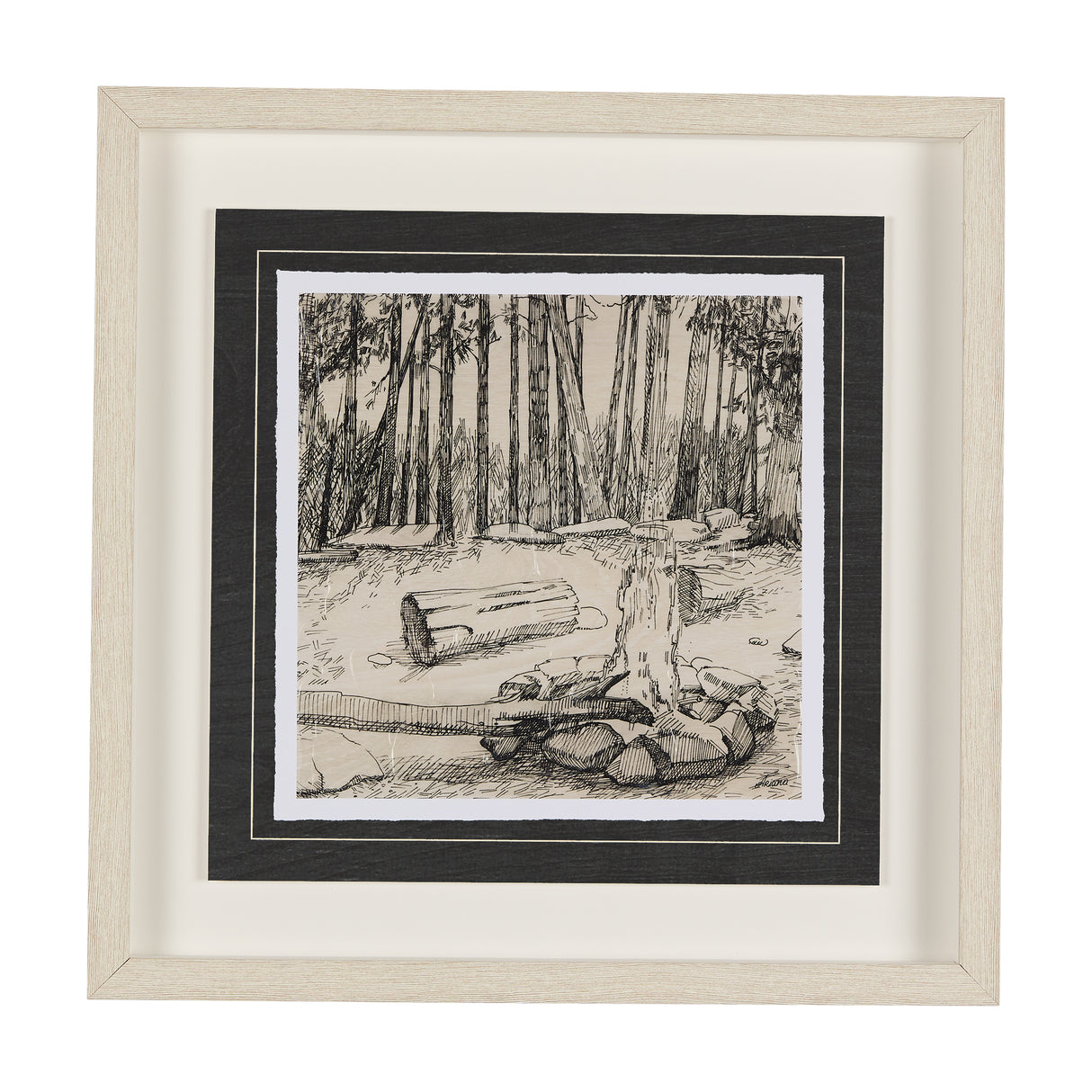 Fireside IV by Mercana Studio a Hand Embellished Textured Framed Art Print Matted under Glass from Mercana - Luna Furniture