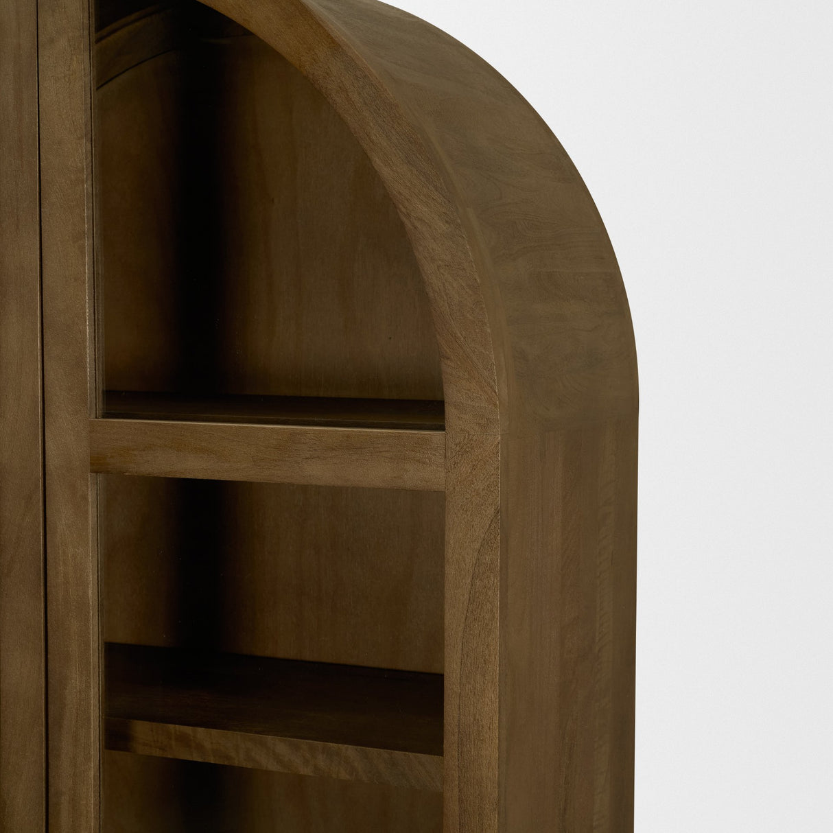 Suri Mid Brown Wood W/Glass Doors Arched Curio Cabinet from Mercana - Luna Furniture