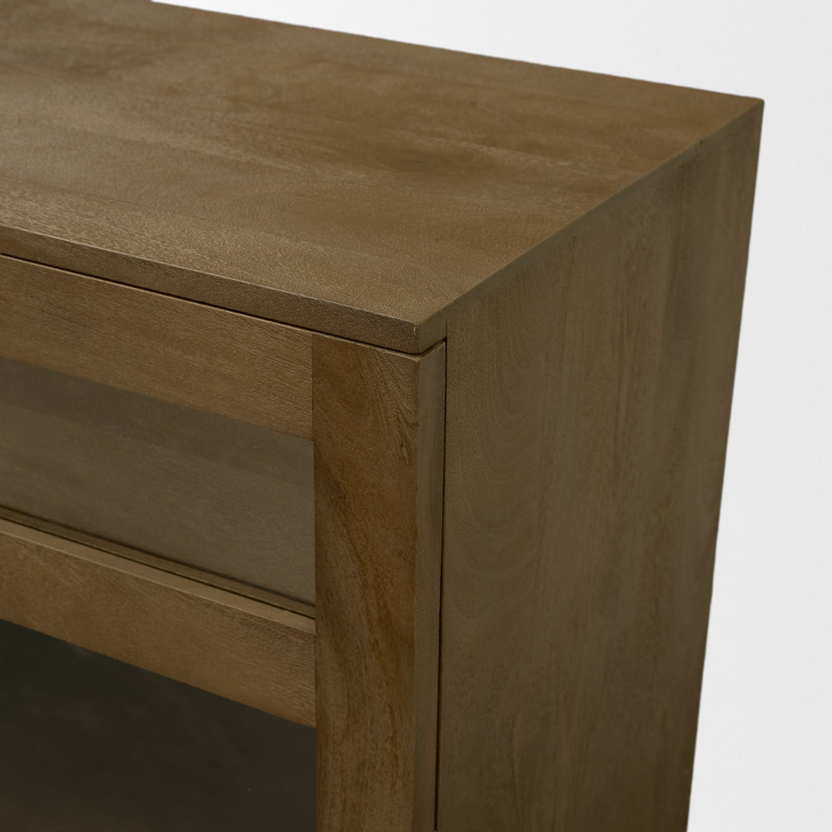 Suri Mid Brown Wood w/ Glass 4-Door Closed Sideboard from Mercana - Luna Furniture