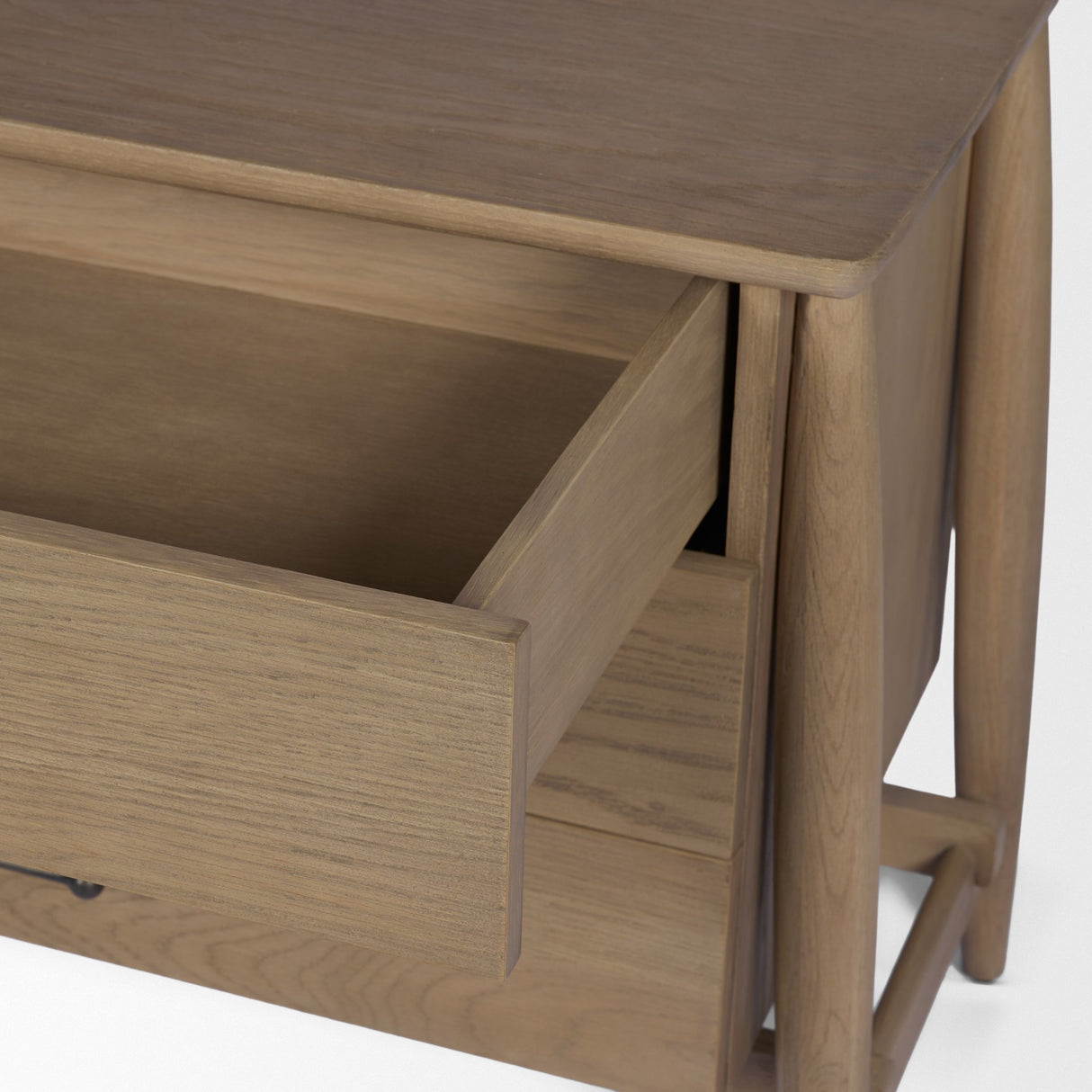 Hollis Gray-Brown Wood 3-Drawer Closed Nightstand from Mercana - Luna Furniture