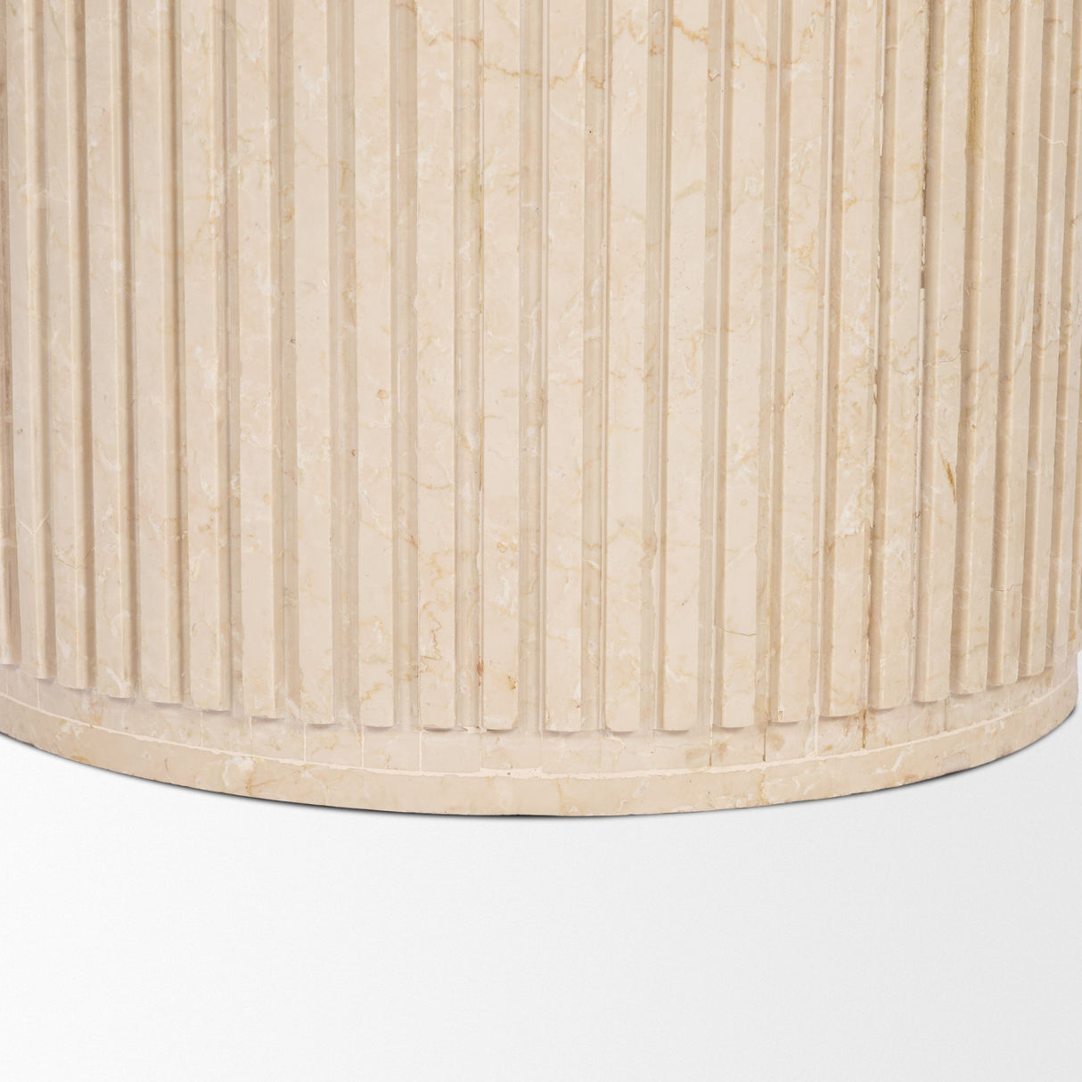 Sorrano 59" Botticino Marble Round w/ Fluted Base Dining Table from Mercana - Luna Furniture