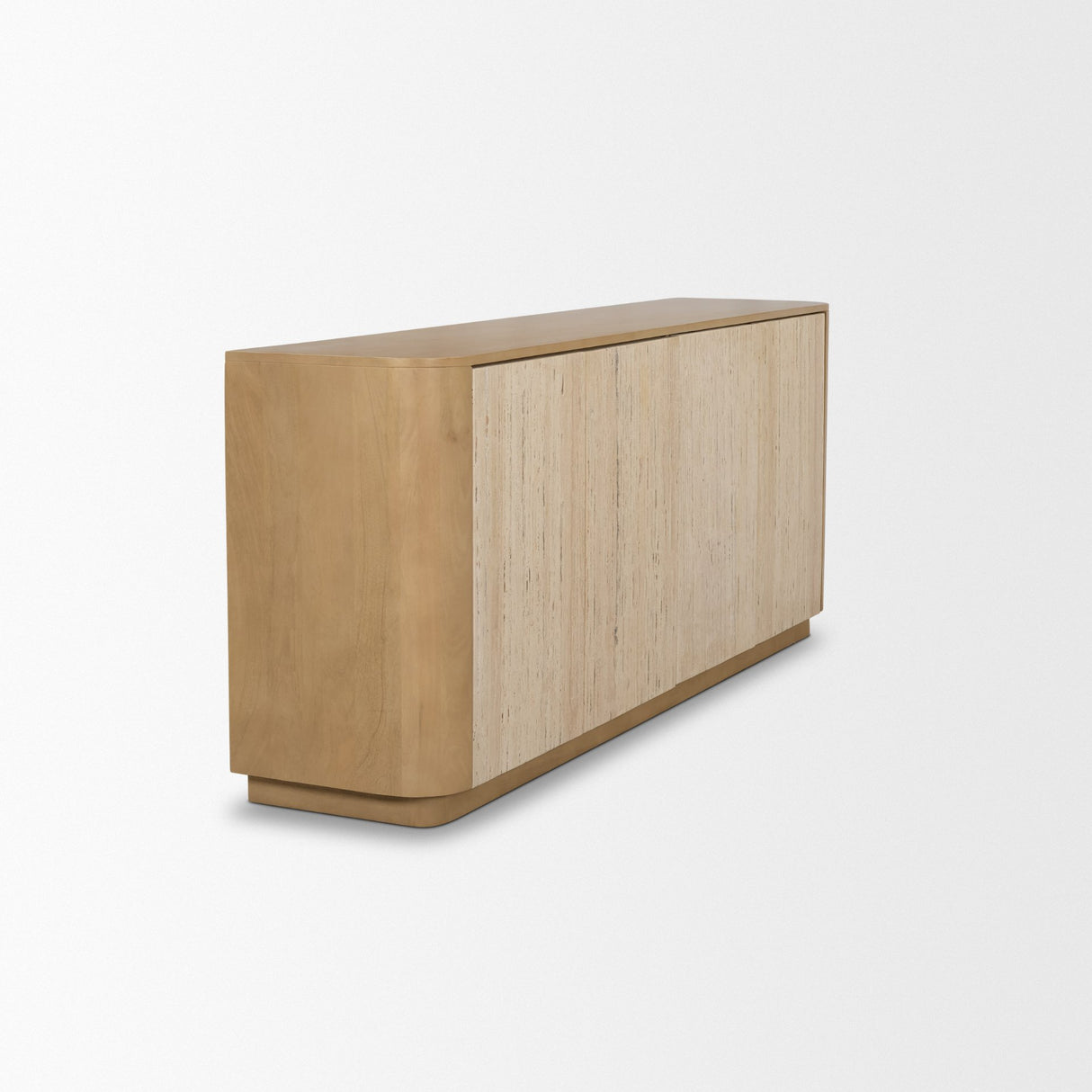 Serrin Solid Wood w/ Travertine 4 Door Closed Sideboard from Mercana - Luna Furniture