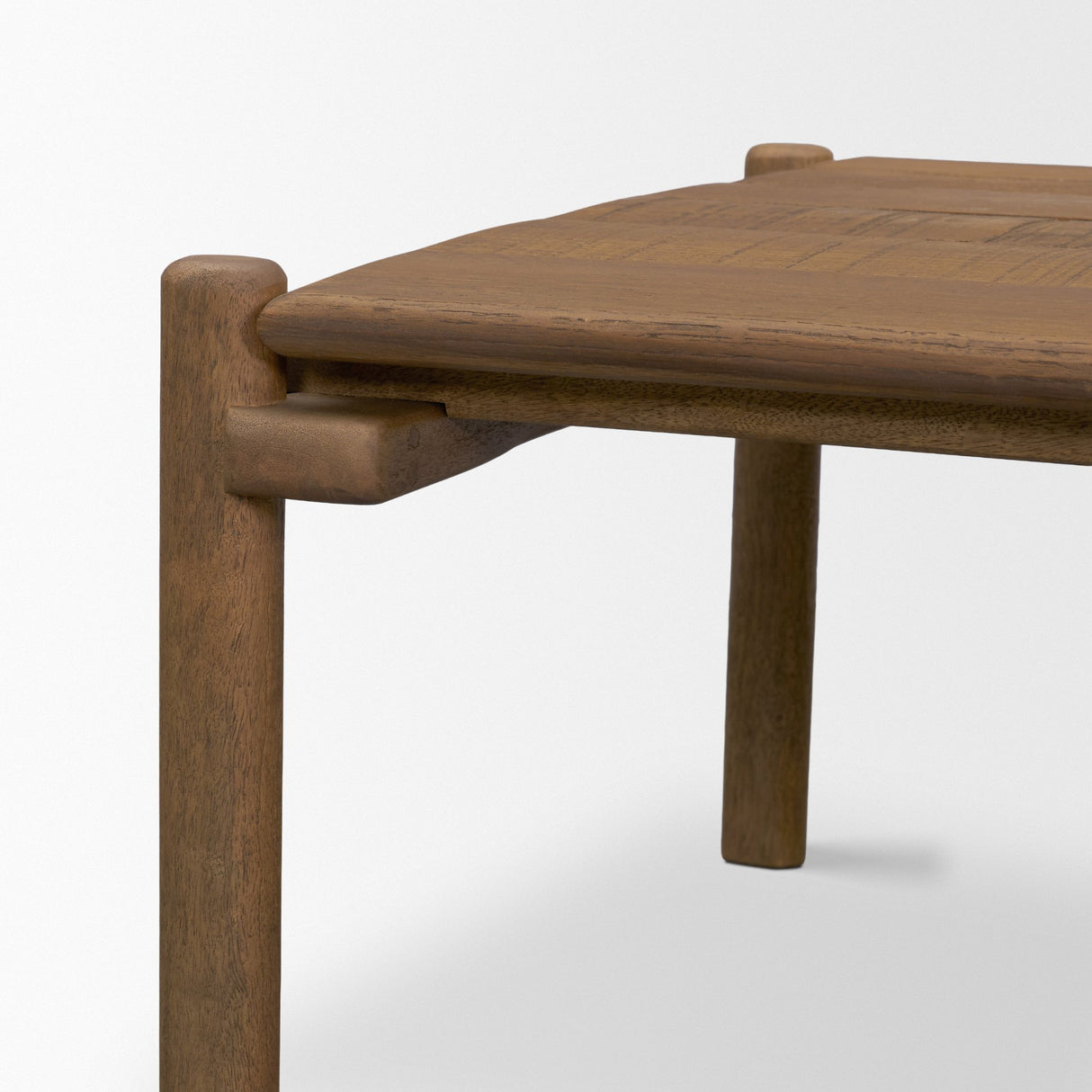 Riven Oak Wood Square Side Table from Mercana - Luna Furniture