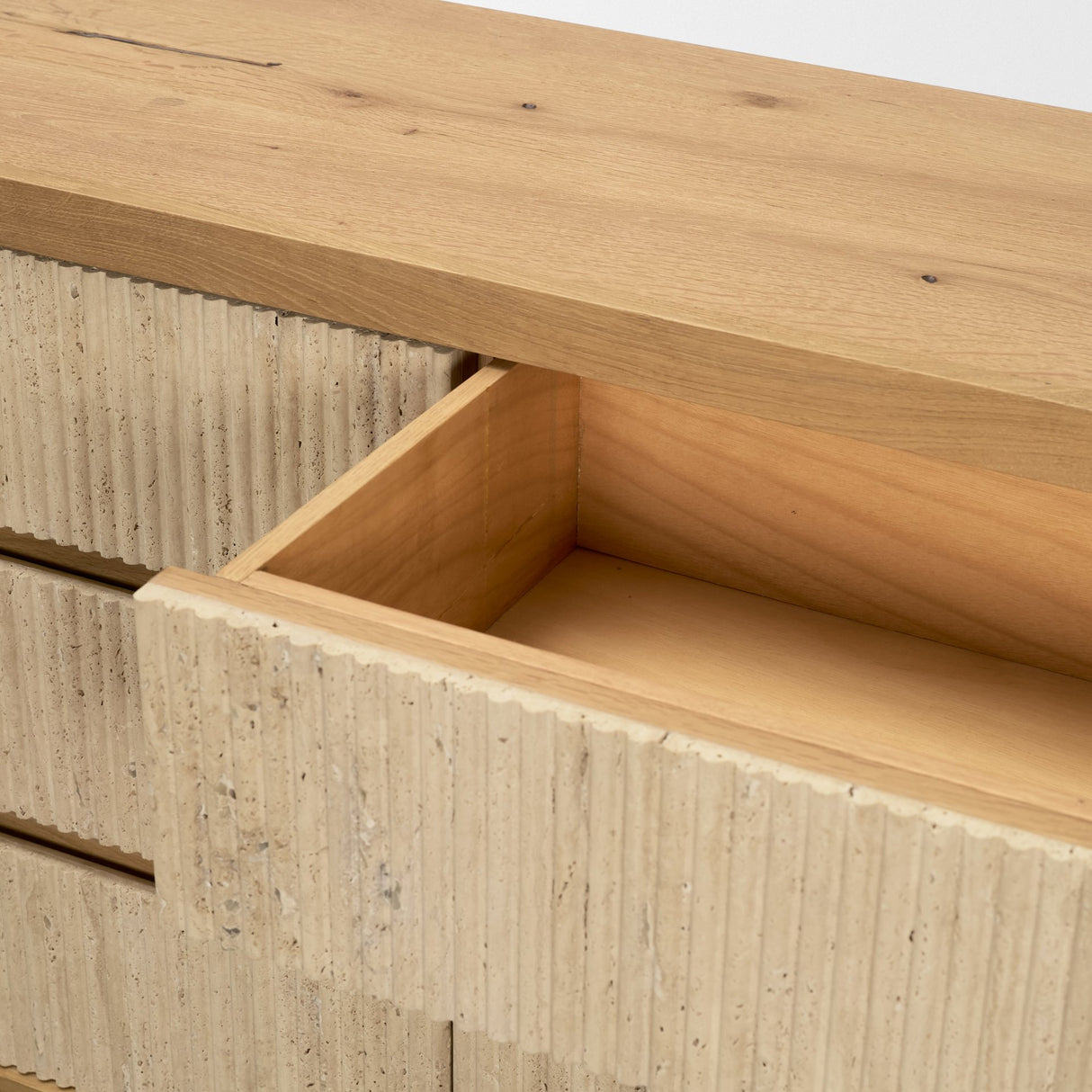 Travona Oak Wood w/ Travertine 6 Drawer Dresser from Mercana - Luna Furniture