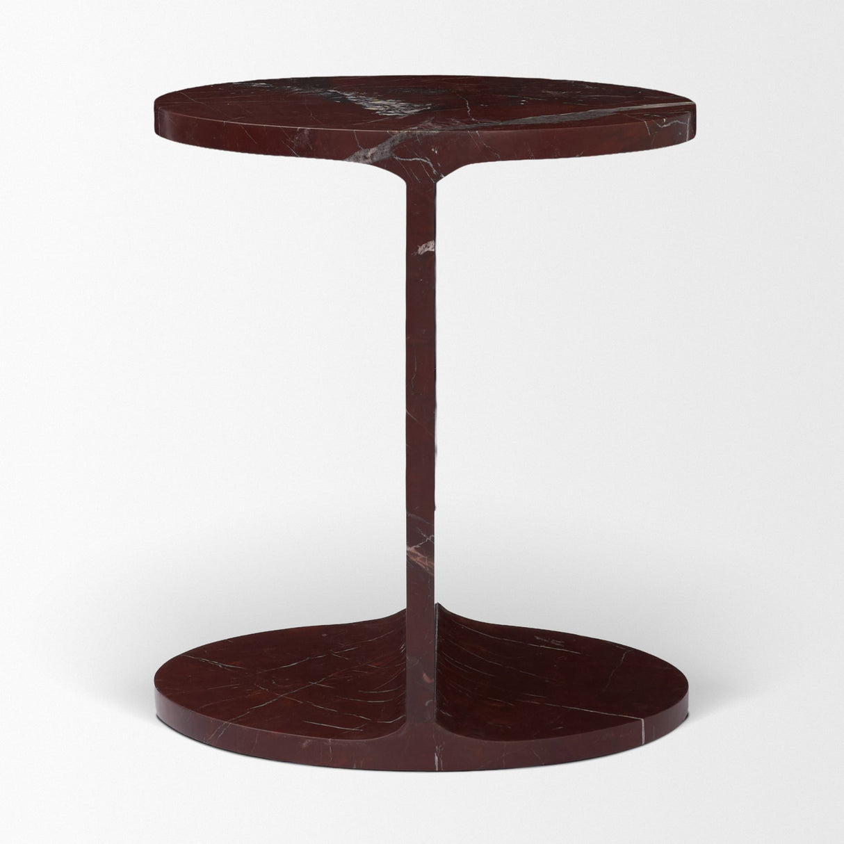Forma Rosso Red Marble Round Side Table from Mercana - Luna Furniture