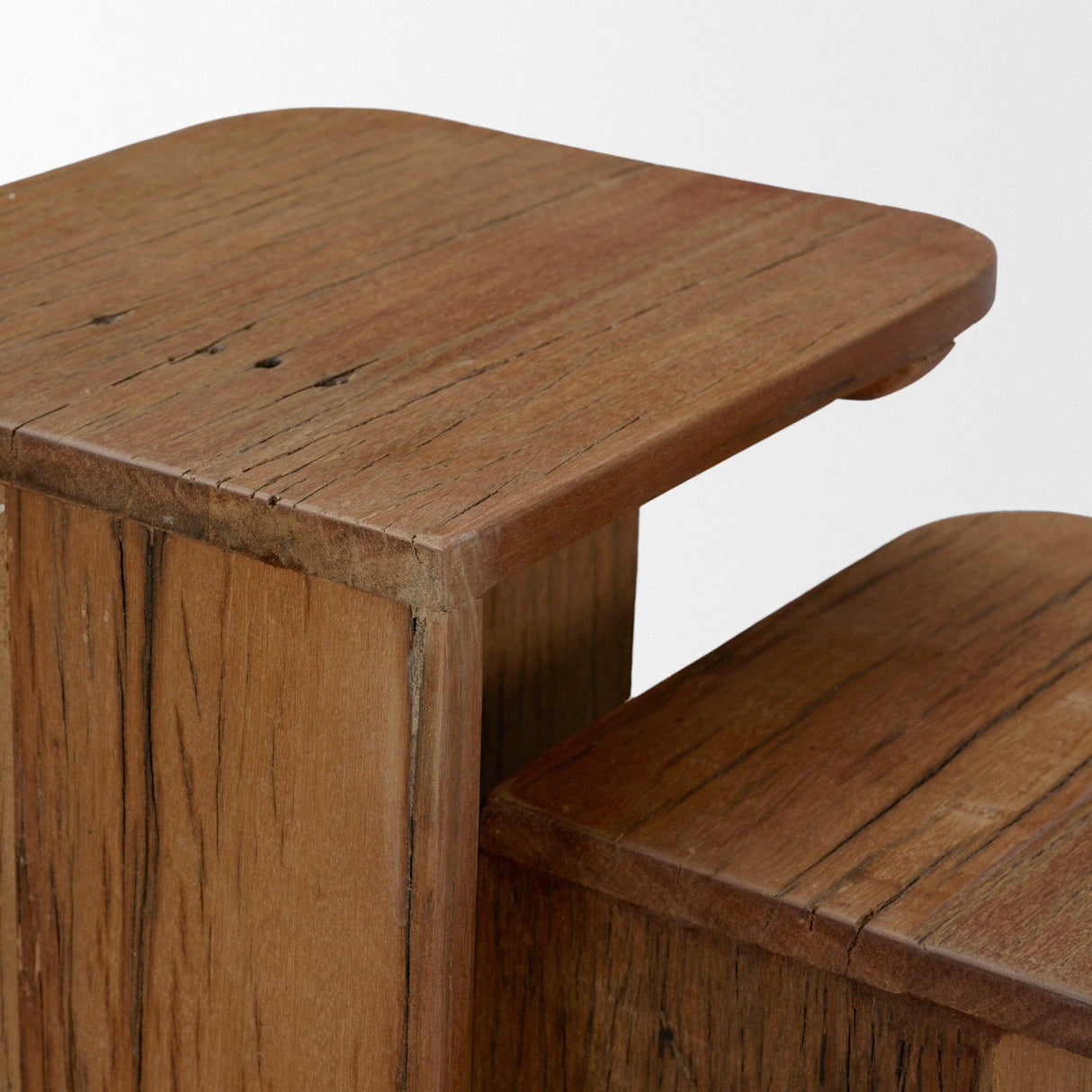 Lucan Mid-Dark Brown Reclaimed Wood Side Tables from Mercana - Luna Furniture