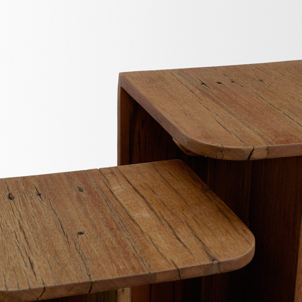 Lucan Mid-Dark Brown Reclaimed Wood Side Tables from Mercana - Luna Furniture