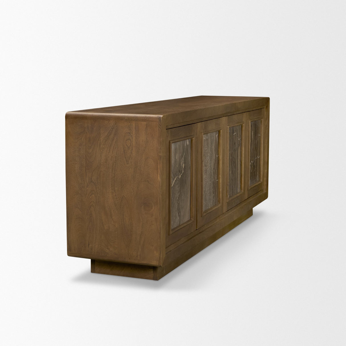Valterra Dark Brown Wood w/ Cappuccino Marble 4 Door Sideboard from Mercana - Luna Furniture