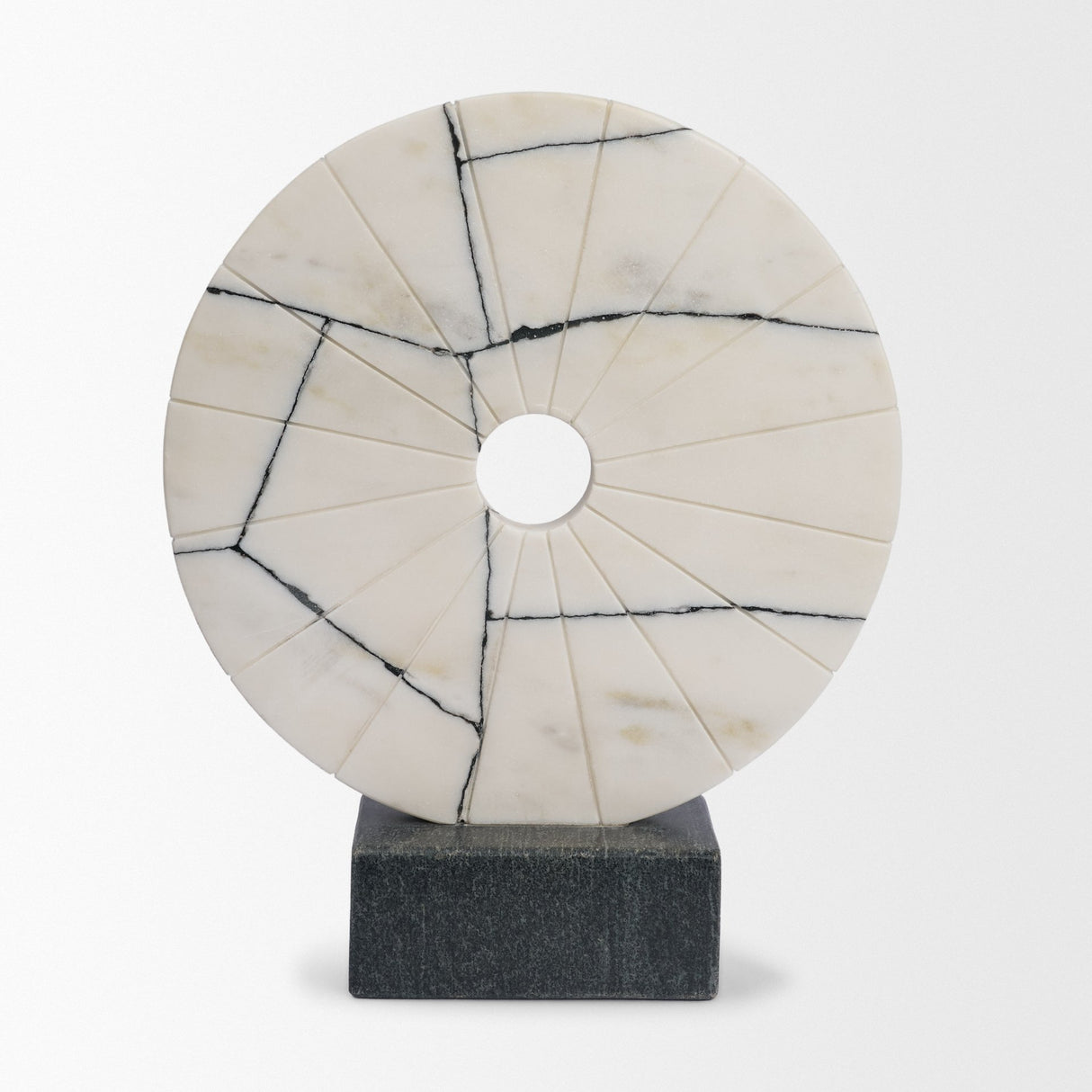 Orin White Marble Round Disc Decorative Object from Mercana - Luna Furniture