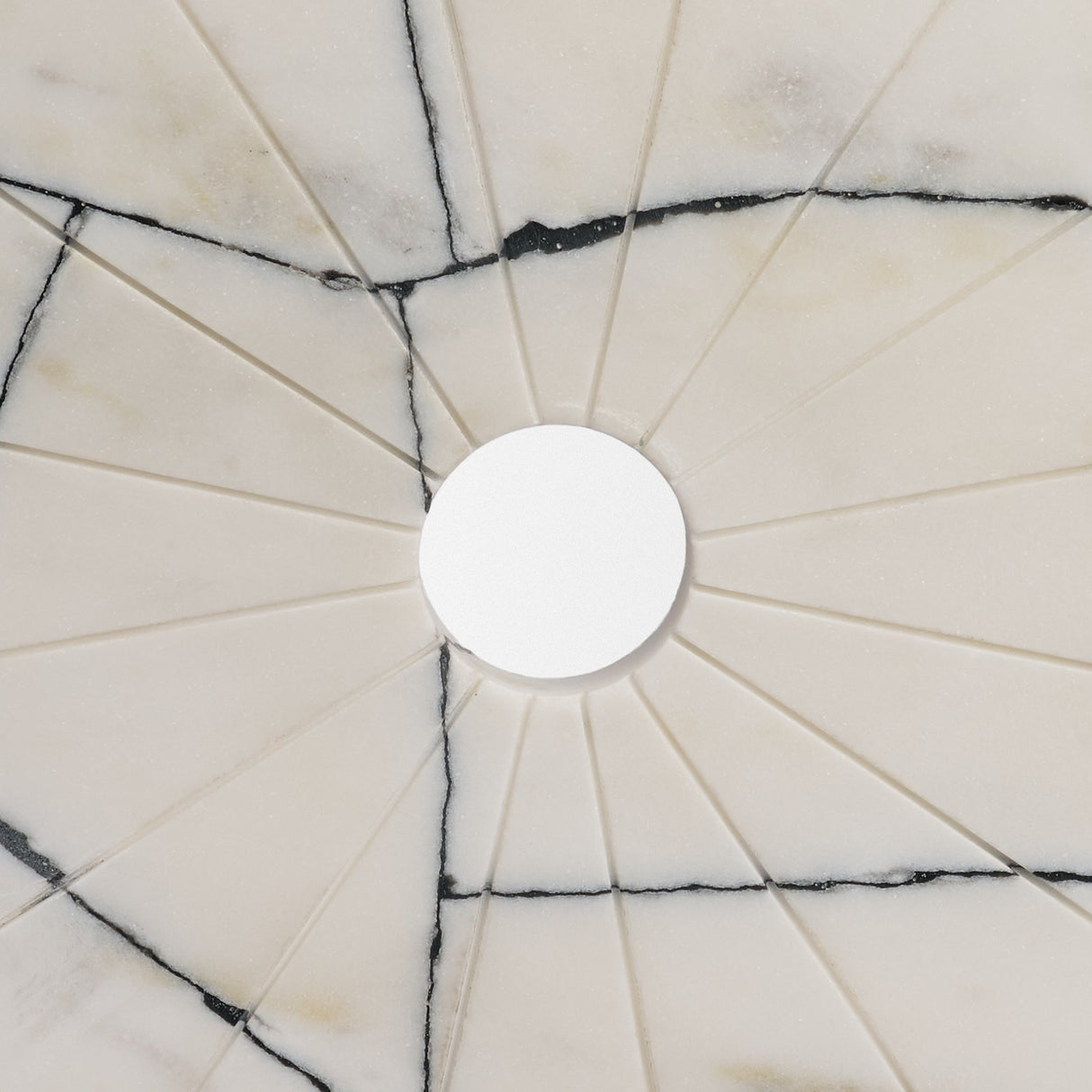 Orin White Marble Round Disc Decorative Object from Mercana - Luna Furniture