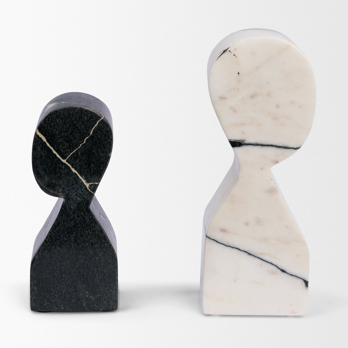 Shadow White & Black Marble Bookends from Mercana - Luna Furniture