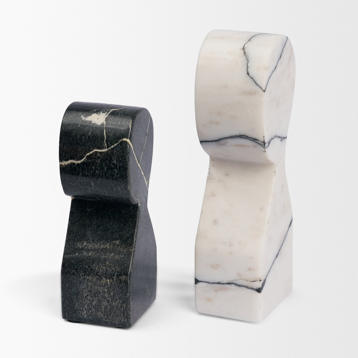 Shadow White & Black Marble Bookends from Mercana - Luna Furniture