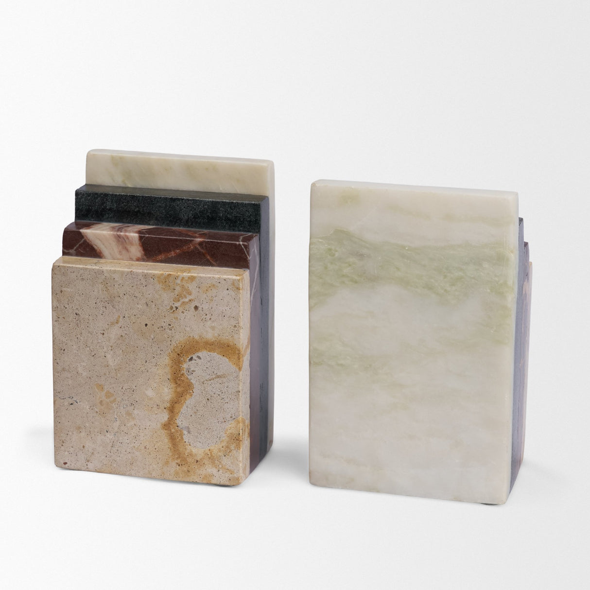 Corte Mixed Marble Stacked Bookends from Mercana - Luna Furniture