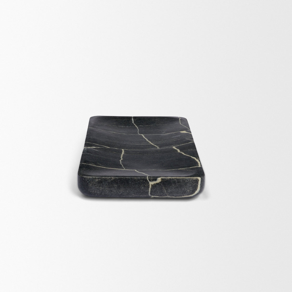Tratto Rectangular Black Marble Tray from Mercana - Luna Furniture