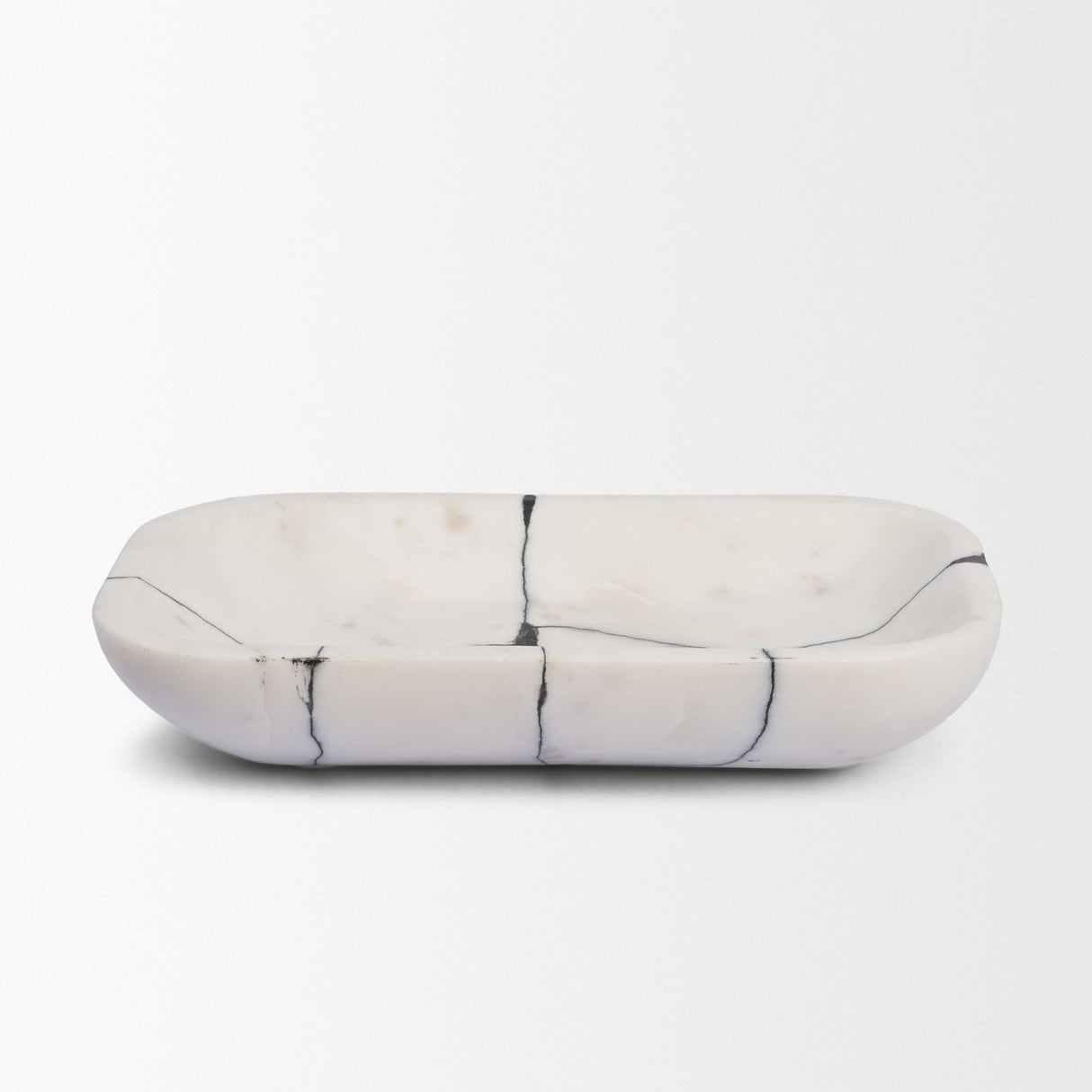 Sintessi Rectangular White Marble Decorative Bowl from Mercana - Luna Furniture