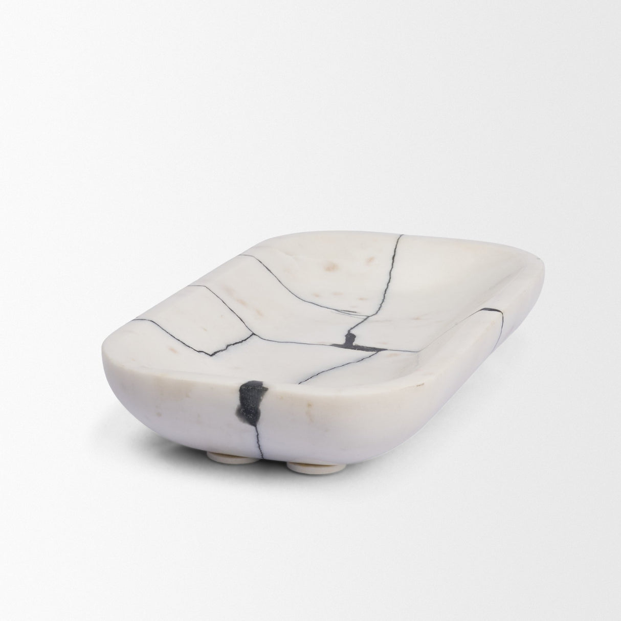 Sintessi Rectangular White Marble Decorative Bowl from Mercana - Luna Furniture