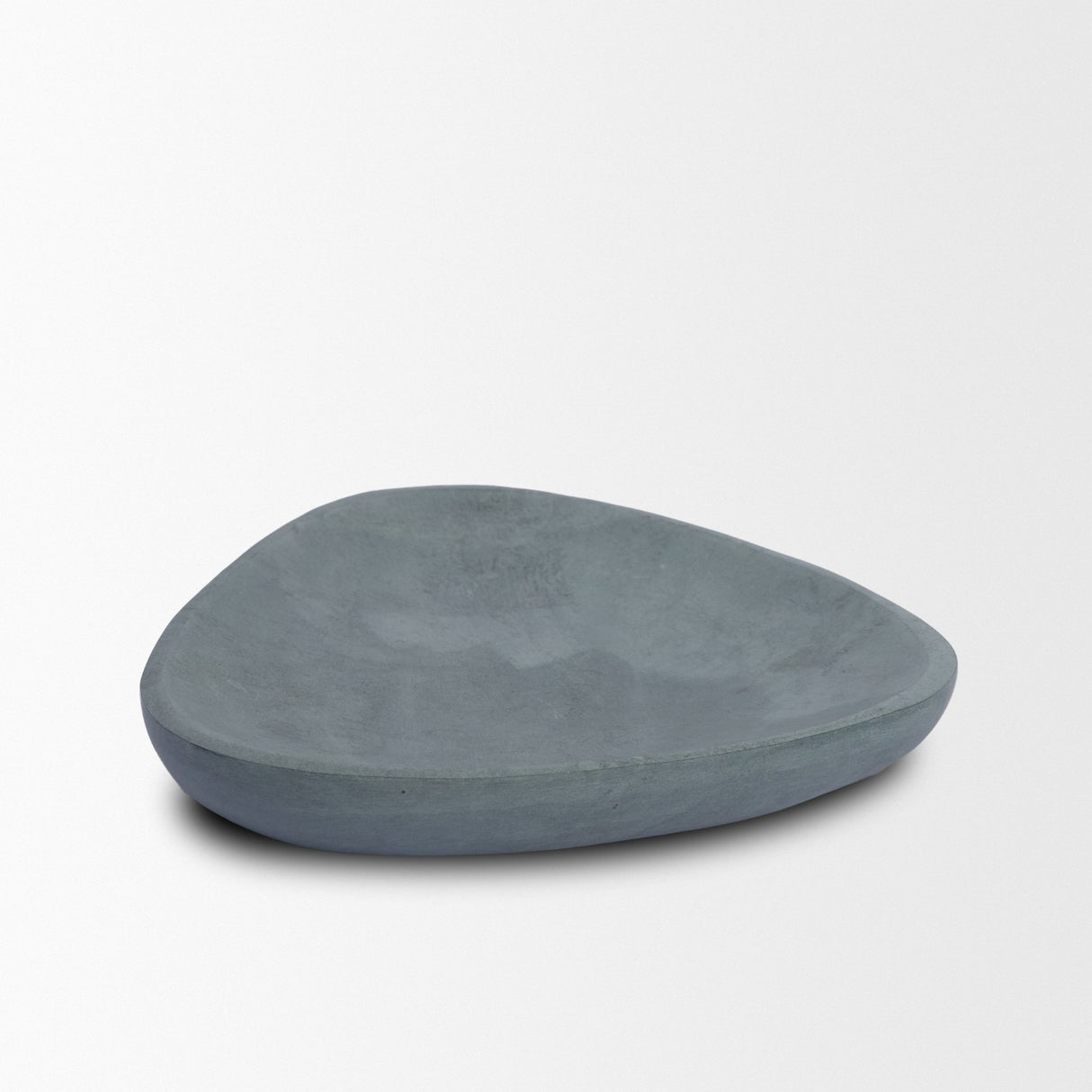 Tria Rounded Triangular Grey Marble Decorative Tray from Mercana - Luna Furniture