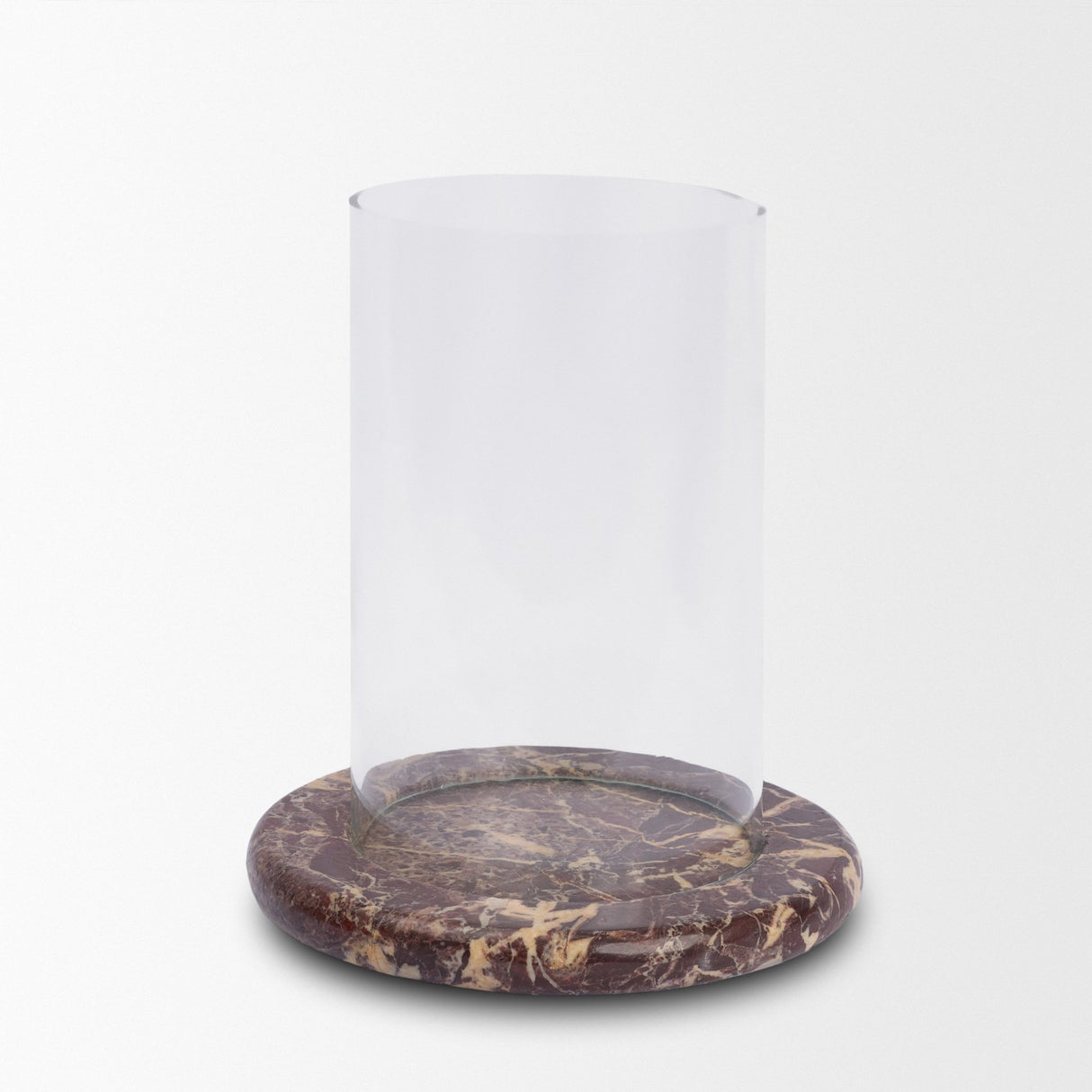 Bordo Red Marble w/ Glass Hurricane Candle Holder from Mercana - Luna Furniture