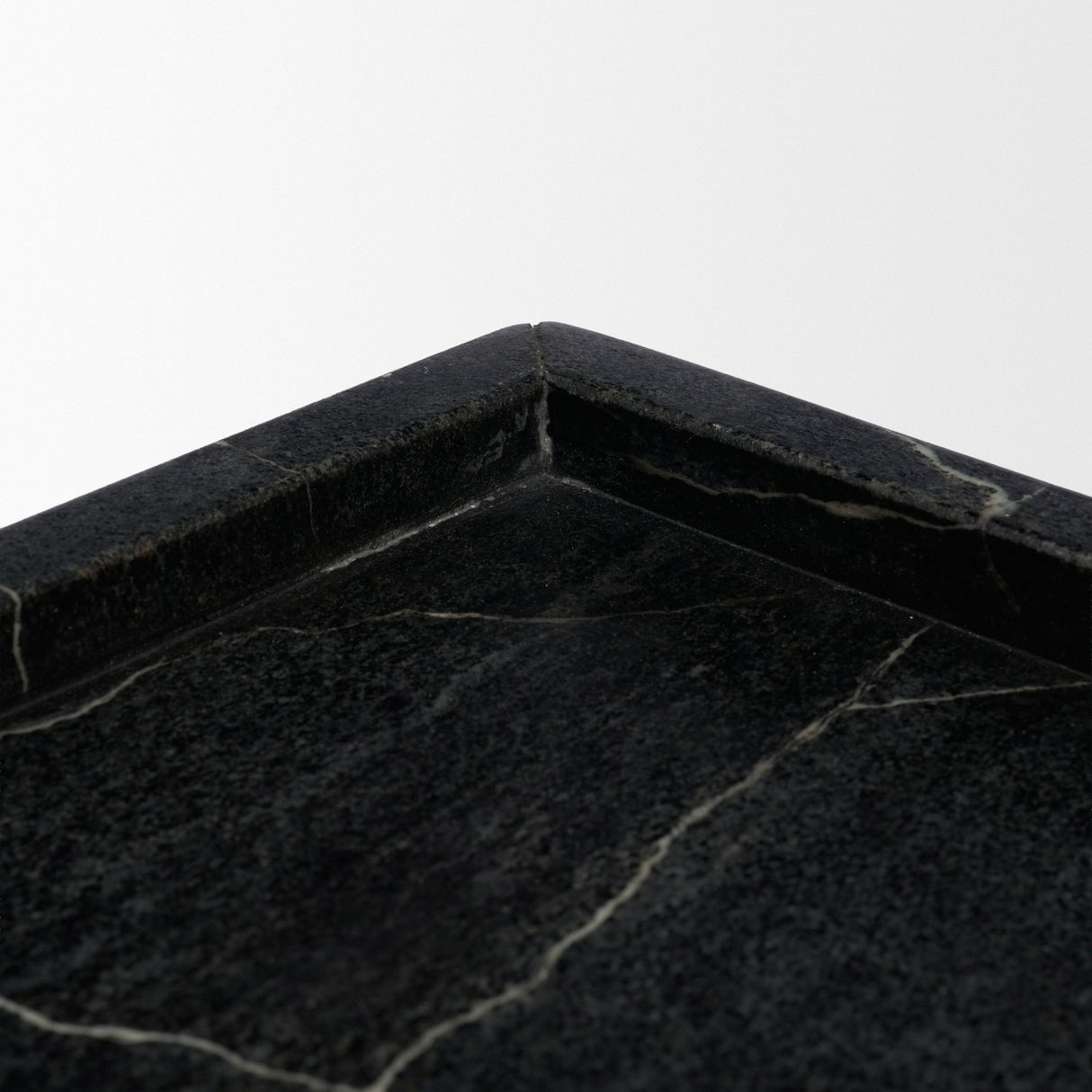Stratus Black Marble Square Decorative Tray from Mercana - Luna Furniture
