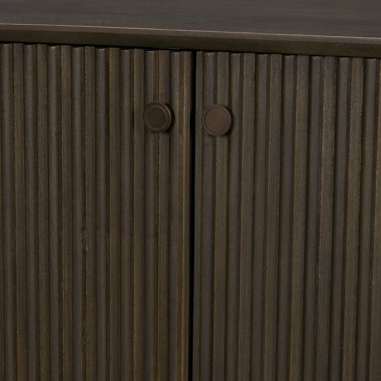 Cinder Distressed Dark Brown Wood Reeded 2-Door Closed Accent Cabinet from Mercana - Luna Furniture