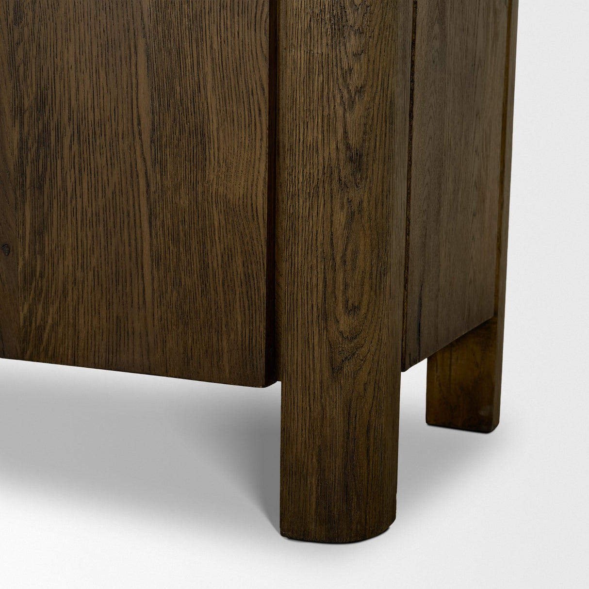 Kendrix Dark Brown Oak Wood Cappuccino Marble 4 Door Closed Sideboard from Mercana - Luna Furniture