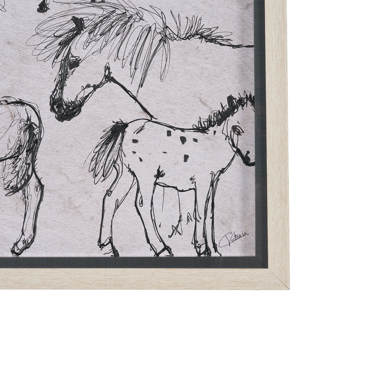 Pony Sketches I by Mercana Studio Hand-Embellished Framed Artwork Matted under Glass from Mercana - Luna Furniture