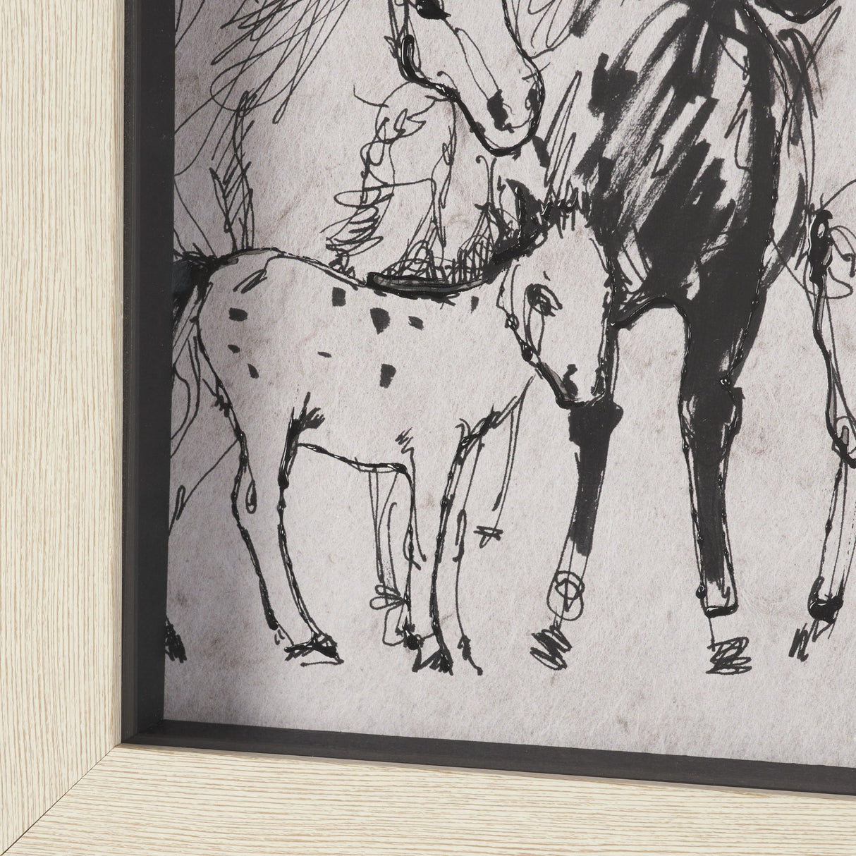 Pony Sketches II by Mercana Studio Hand-Embellished Framed Artwork Matted under Glass from Mercana - Luna Furniture