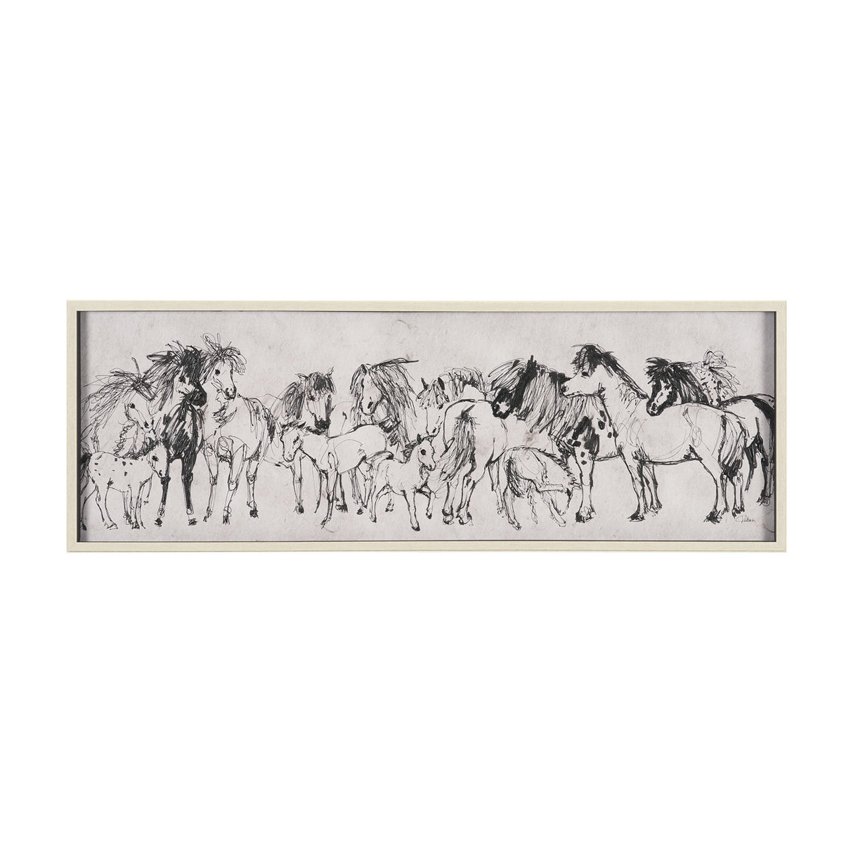 Pony Sketches II by Mercana Studio Hand-Embellished Framed Artwork Matted under Glass from Mercana - Luna Furniture