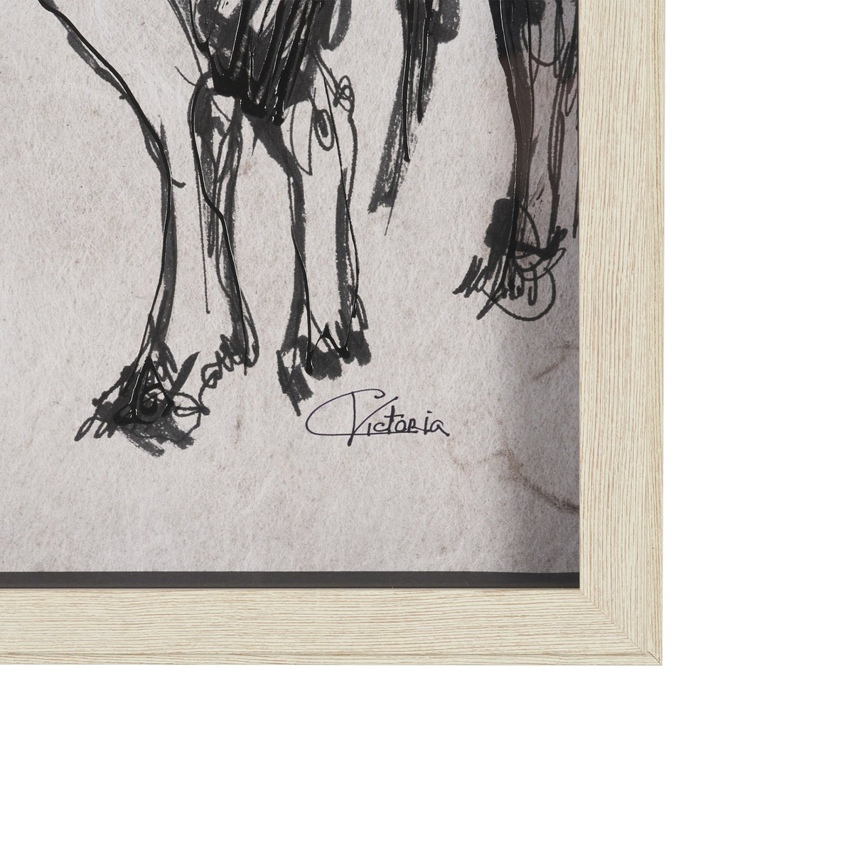 Pony Sketches II by Mercana Studio Hand-Embellished Framed Artwork Matted under Glass from Mercana - Luna Furniture